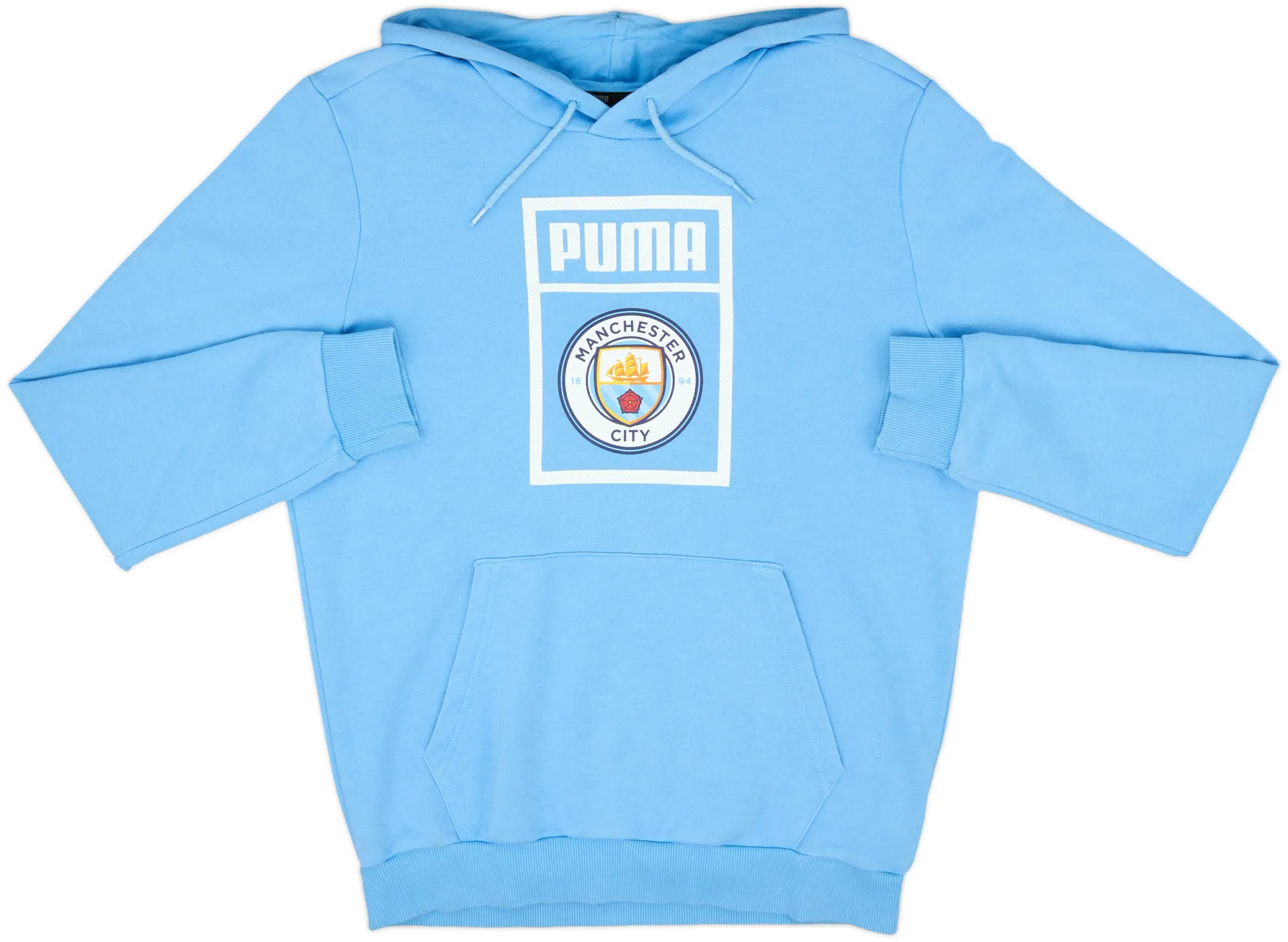 2018-19 Manchester City Puma Hooded Sweat Top - 10/10 - (S)