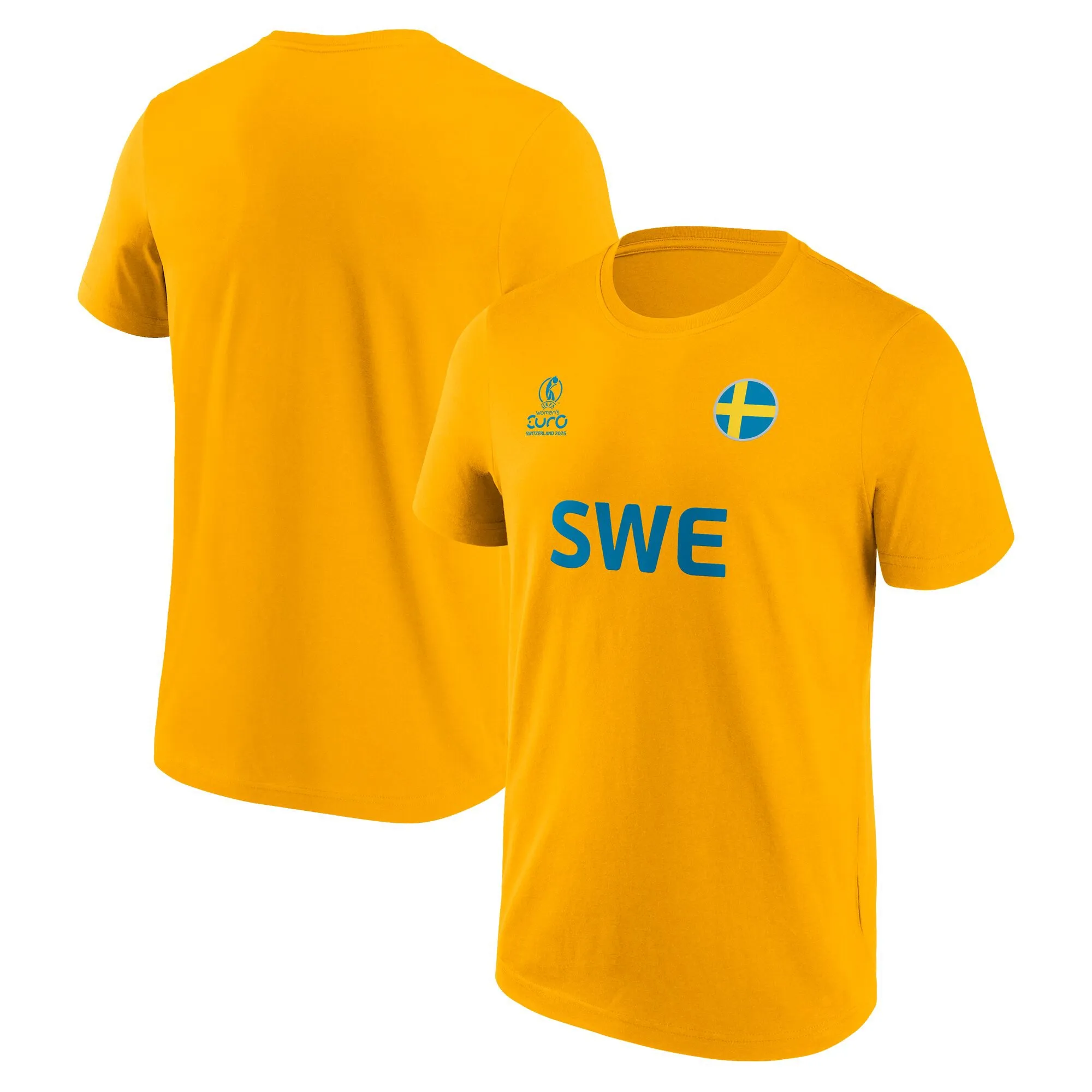 UEFA Euro 25 Sweden Graphic T-Shirt - Gold - Unisex