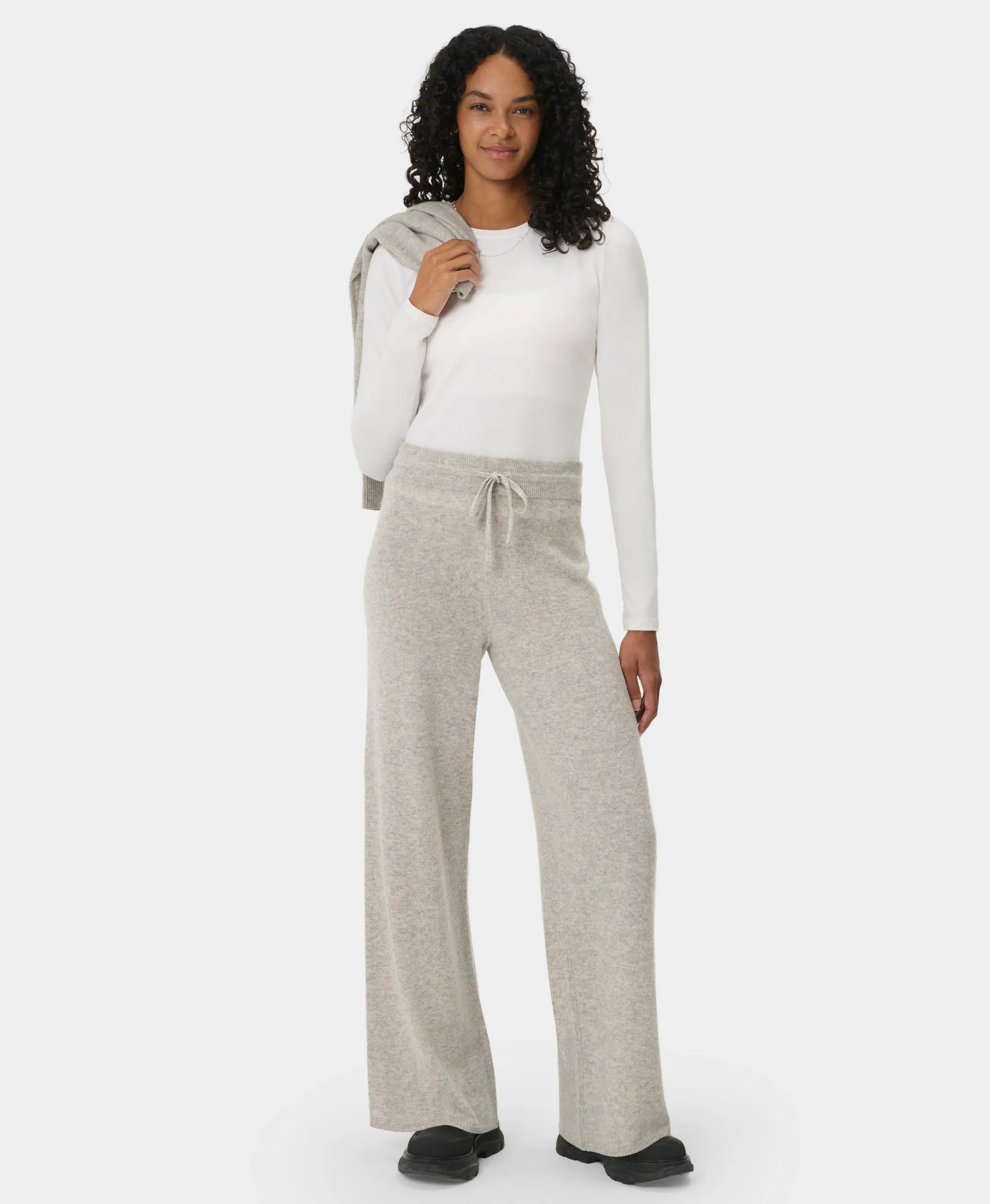 Cashmere Wide Leg Trouser