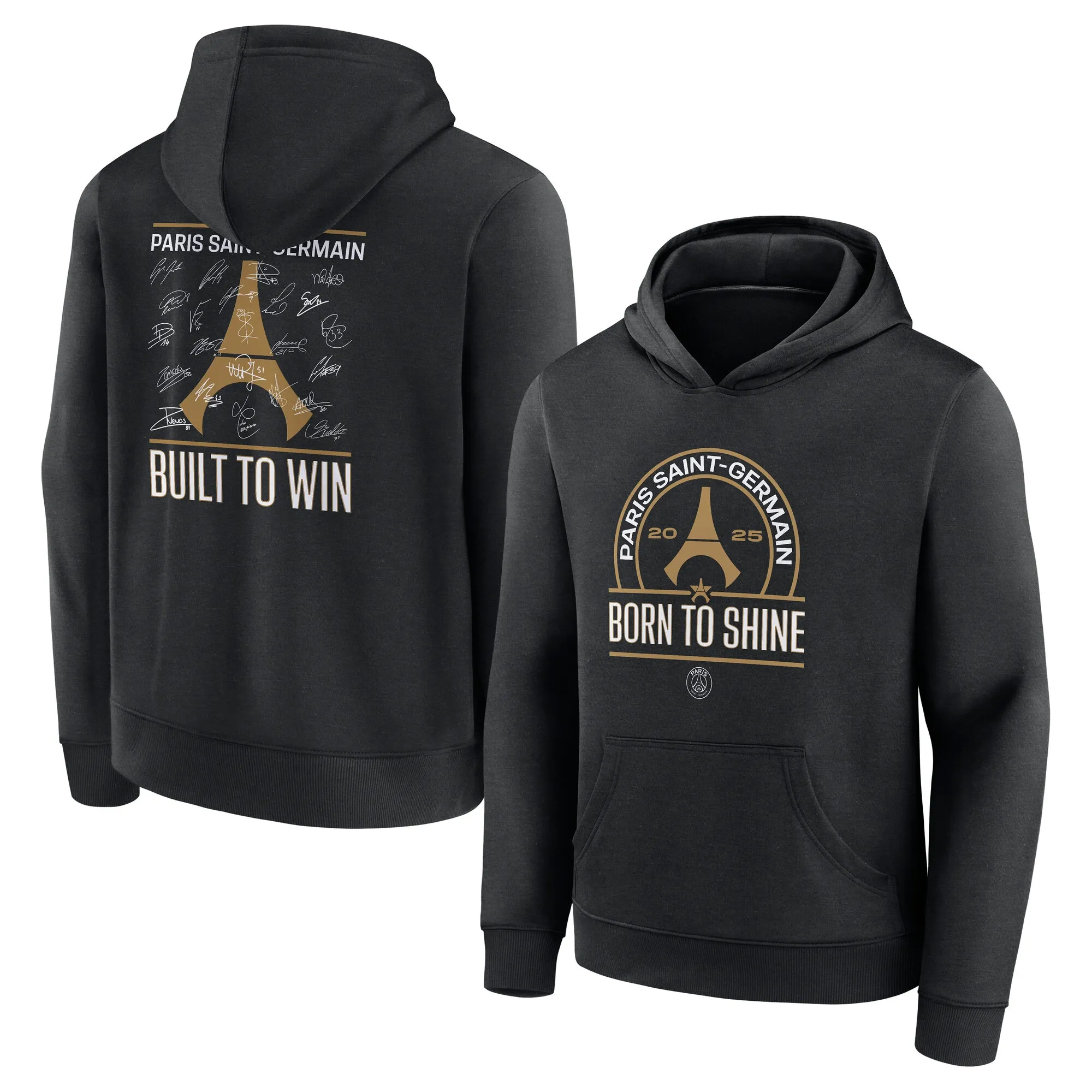 PSG European Champions Signature Roster Graphic Hoodie - Black - Kids