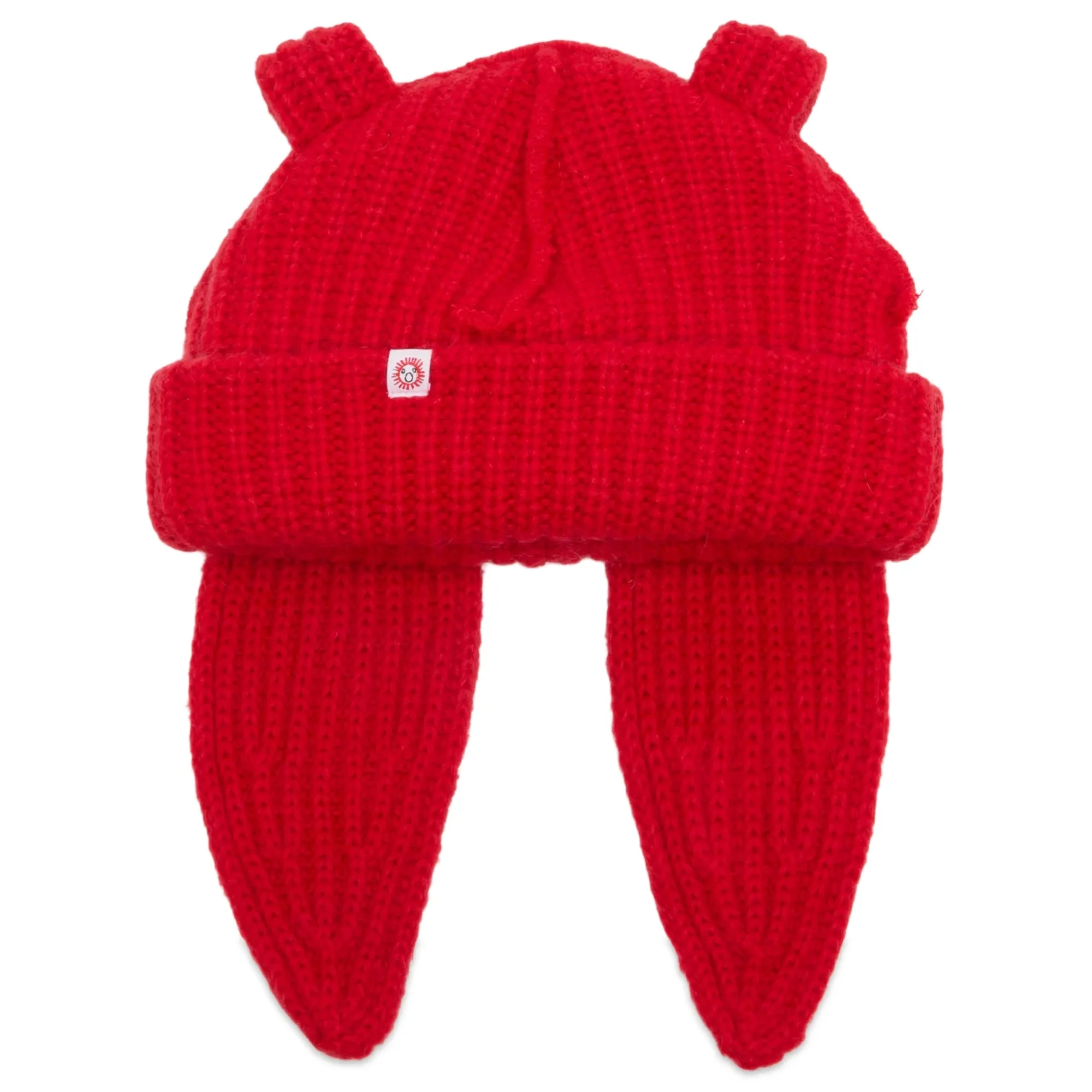 Charles Jeffrey Women's Mohair Chunky Rabbit Beanie Red