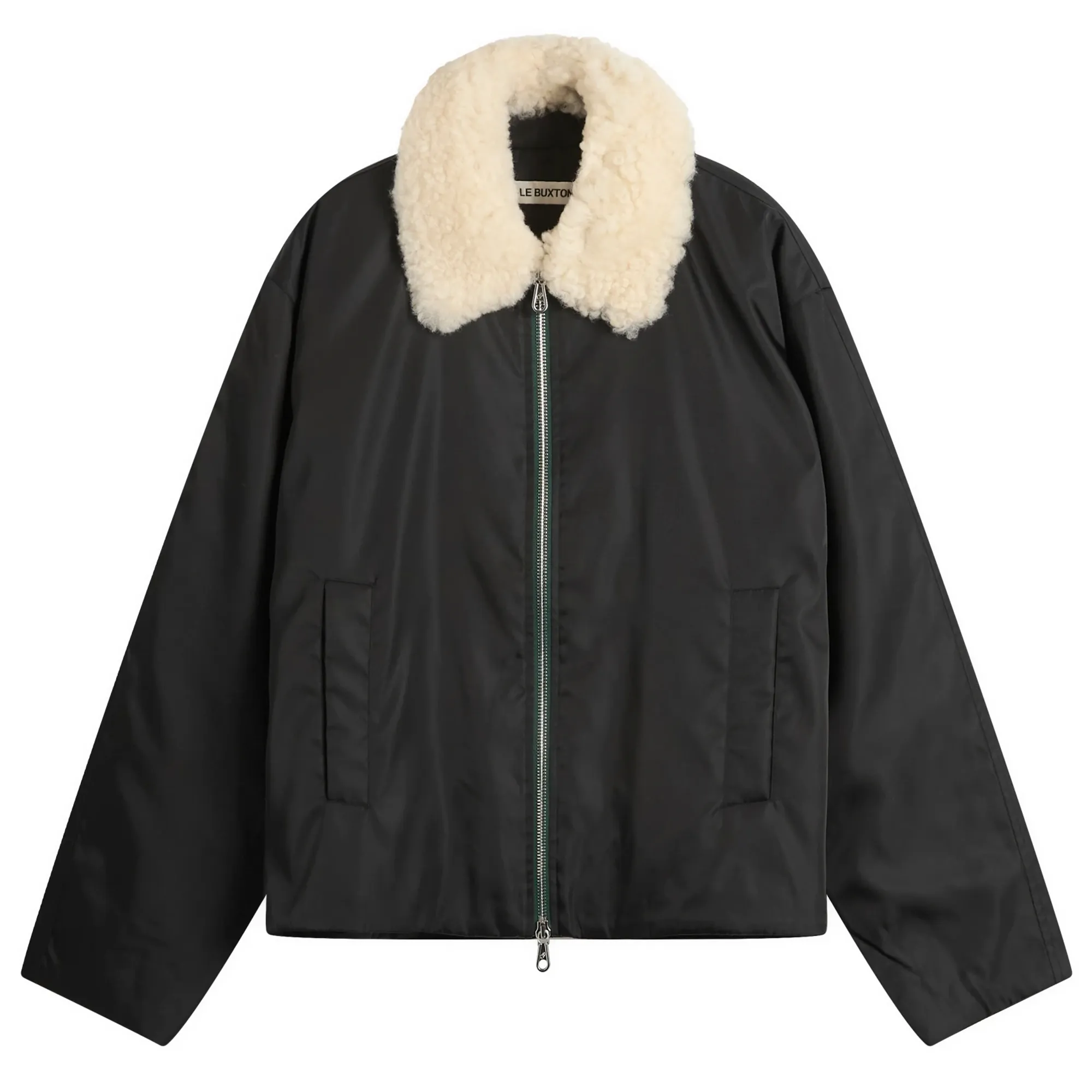 Cole Buxton Men's High Pile Collar Cargo Jacket Black