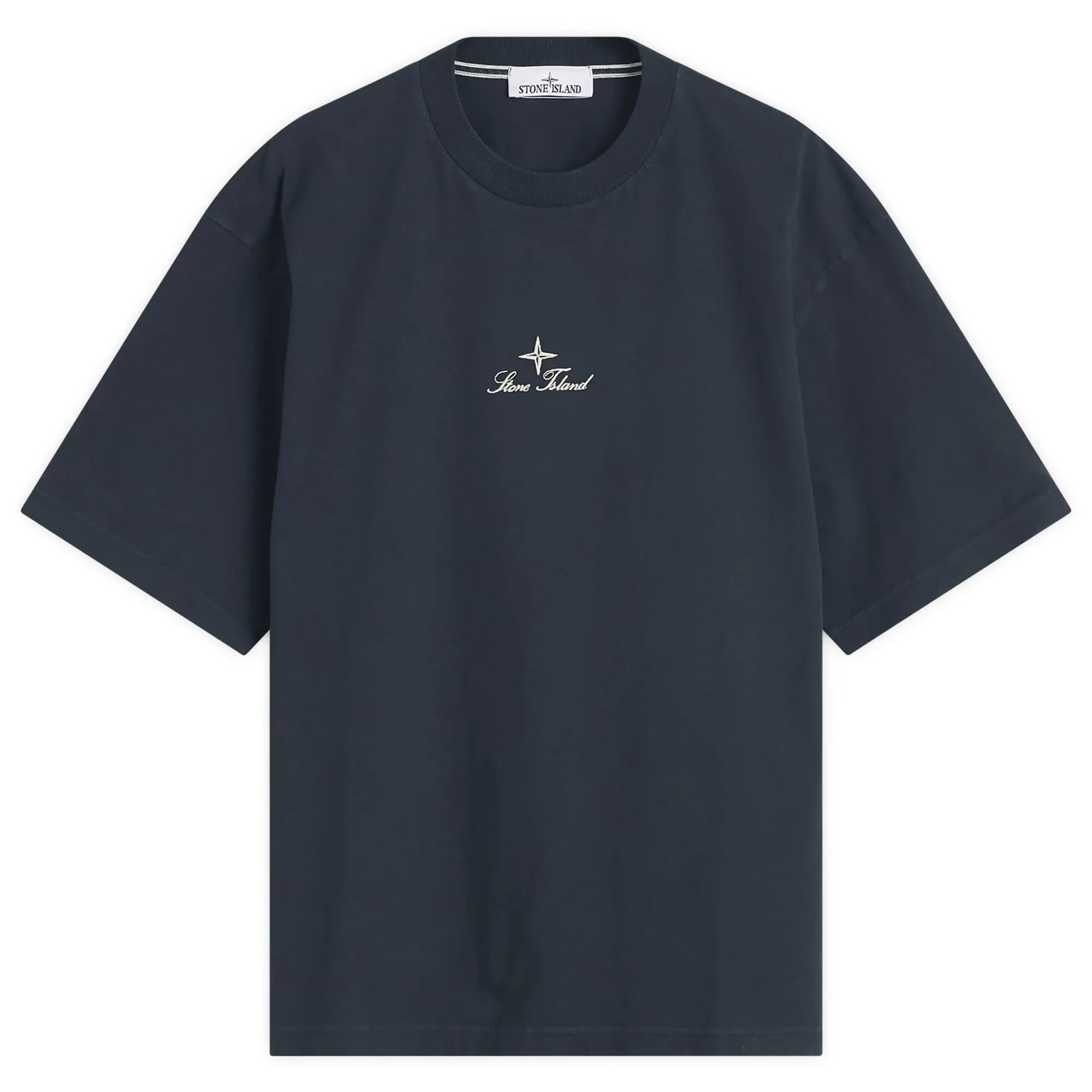 Stone Island Men's Multiaxial Sashiro Embroidery T-Shirt Navy Blue