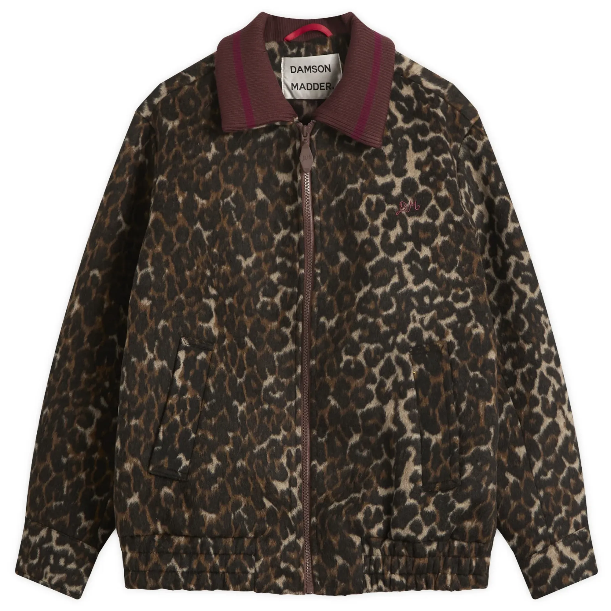 Damson Madder Women's Pixie Leopard Wool Bomber Jacket