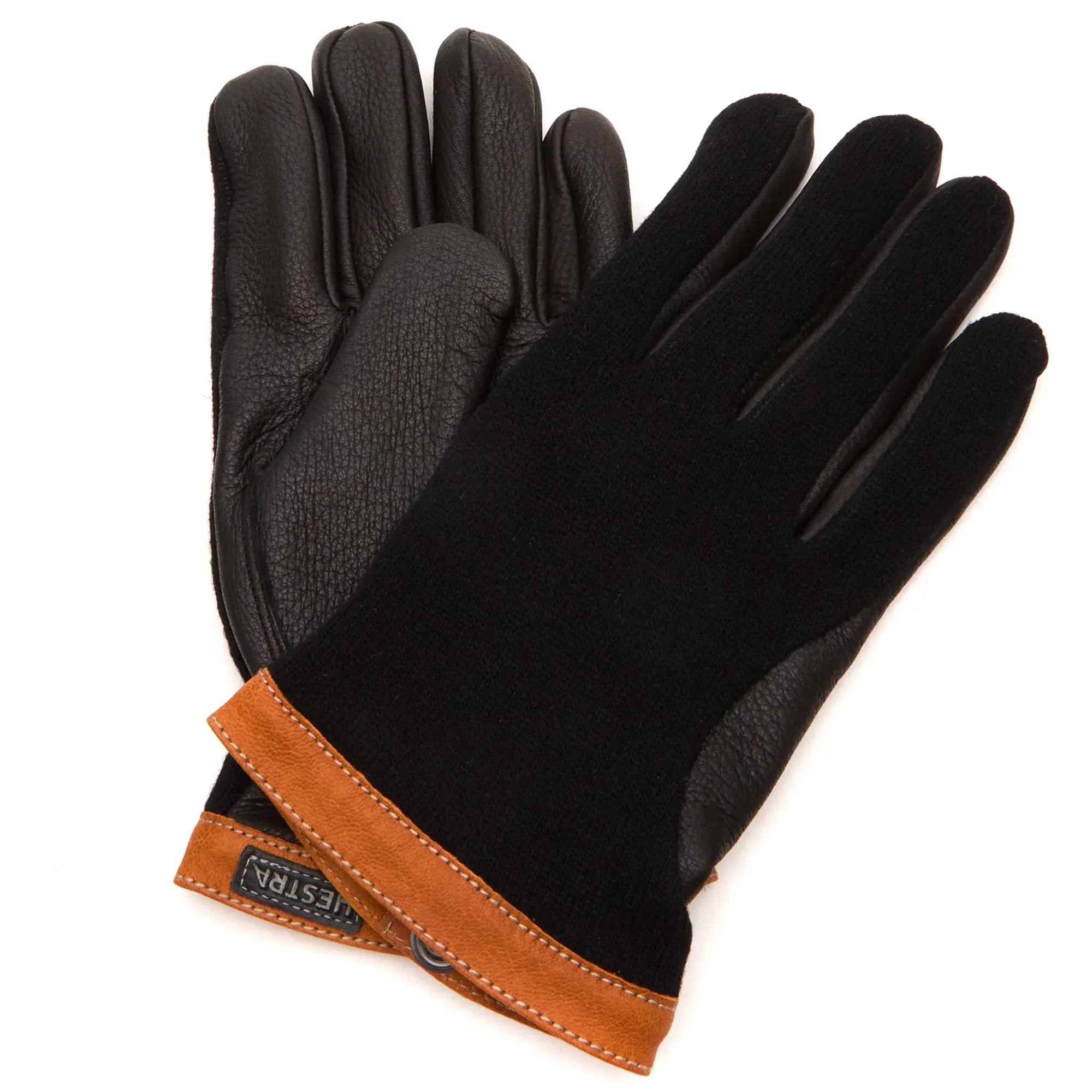 Hestra Men's Deerskin Wool Tricot Gloves Black