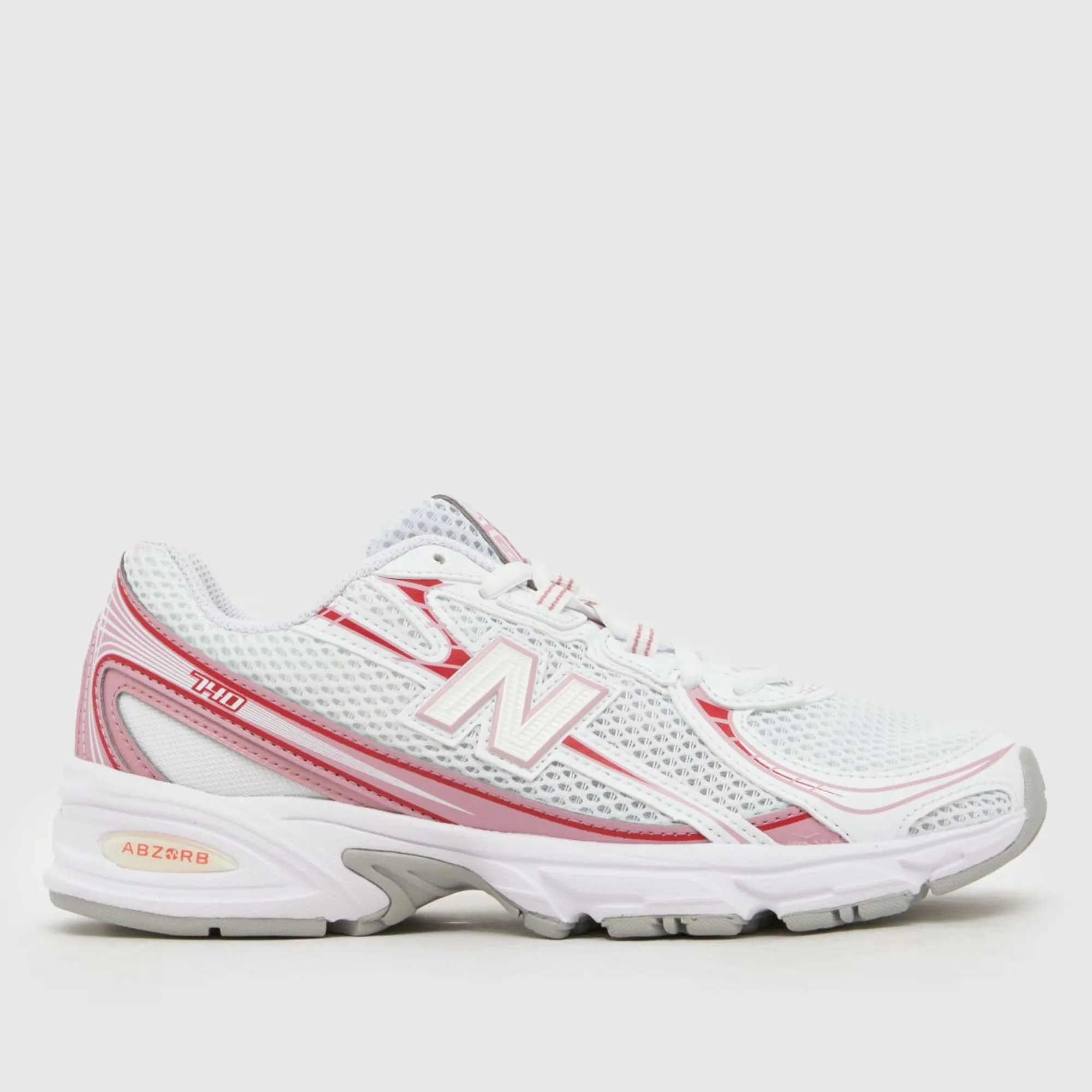 New Balance Kids' 740 Lace in White/Pink/Red Synthetic