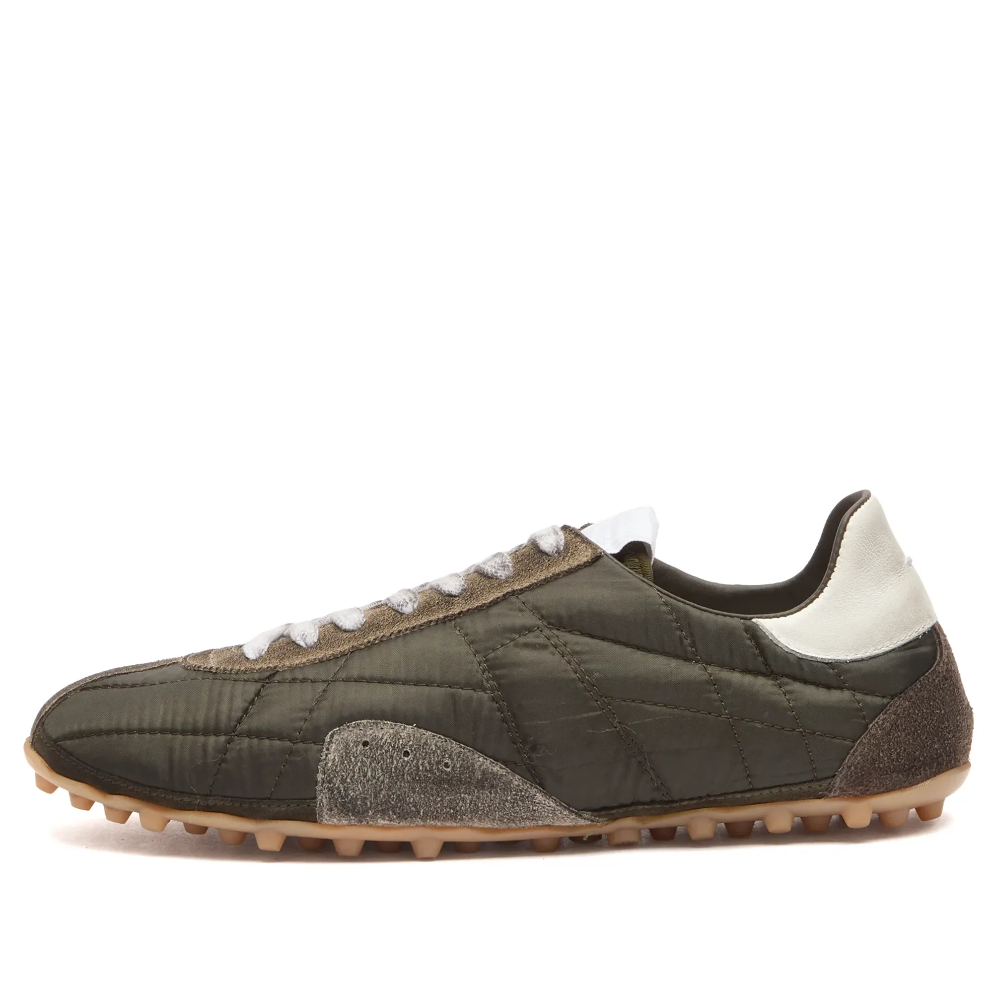 Maison Margiela Women's Low Top Sprinter Sneakers Dark Green/White/Grey