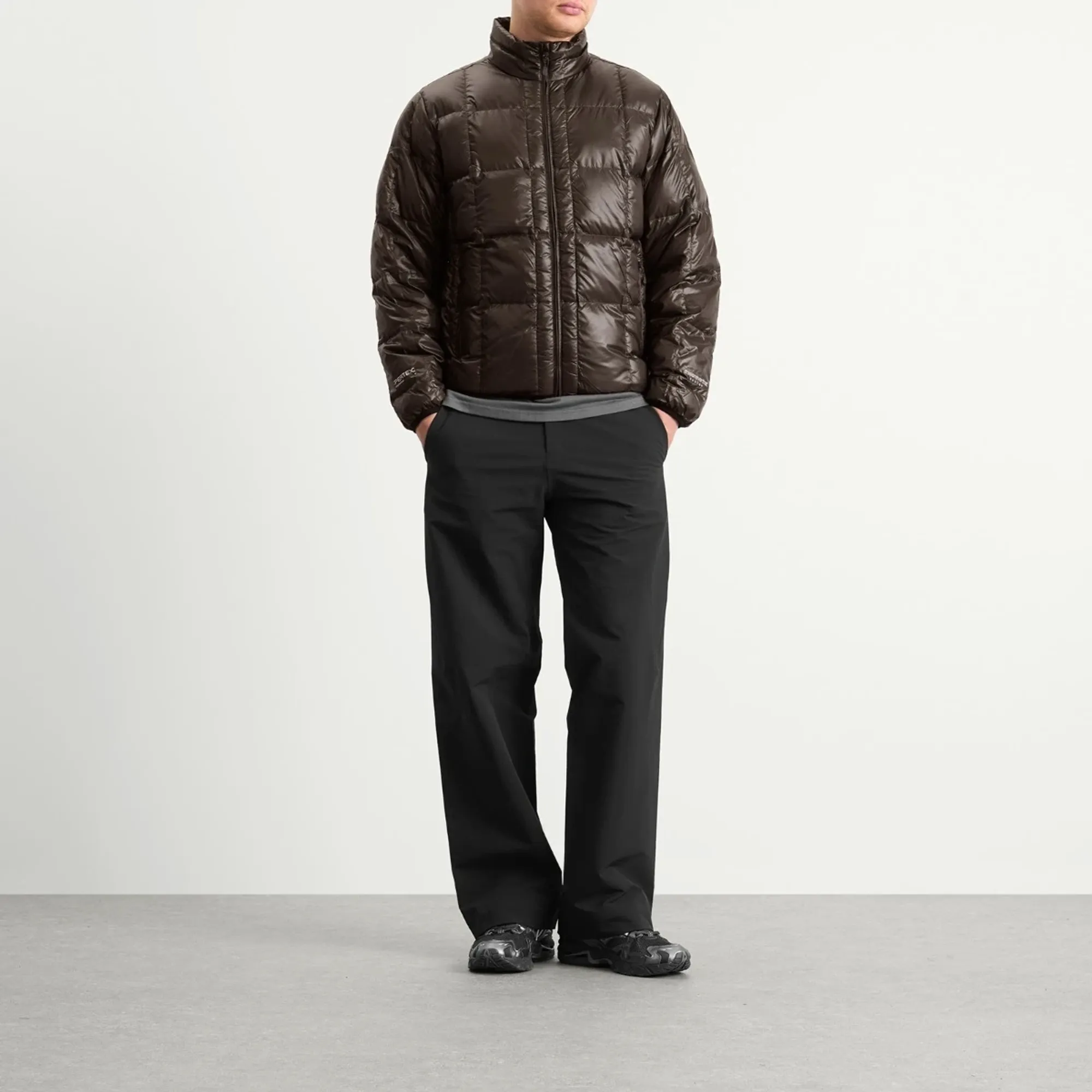 thisisneverthat Men's PERTEX Light Down Jacket Brown Black