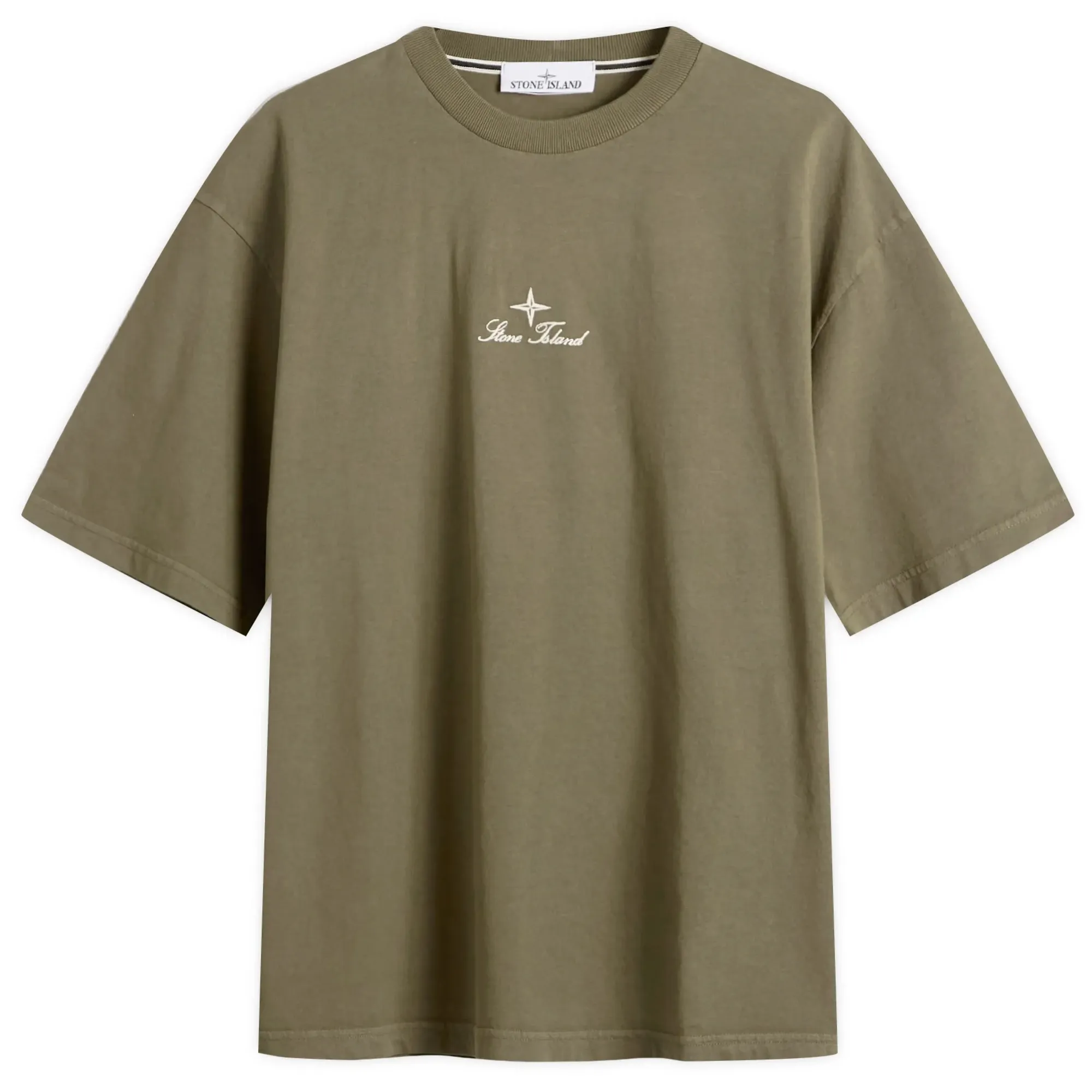 Stone Island Men's Multiaxial Sashiro Embroidery T-Shirt Military Green