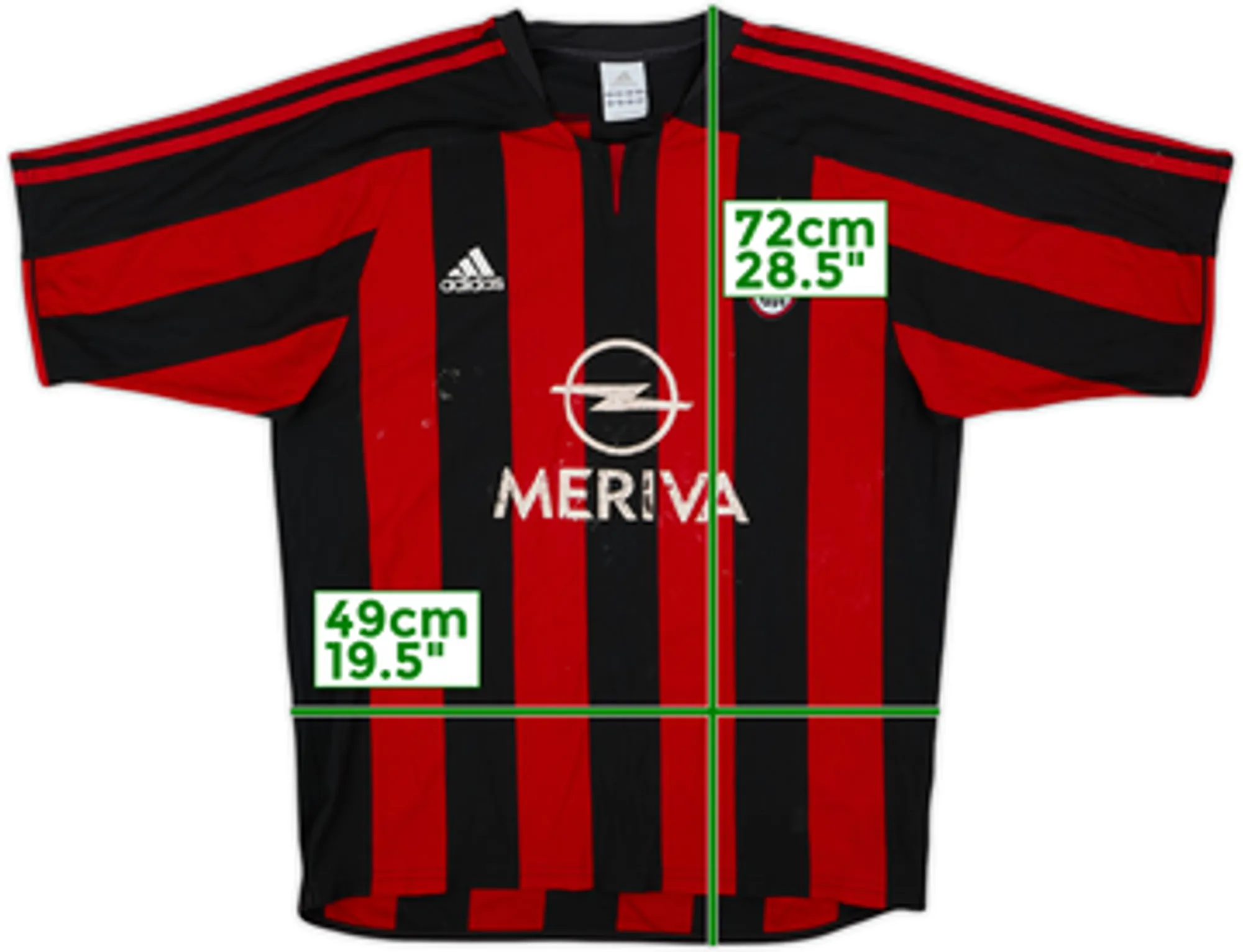 adidas AC Milan Mens SS Home Shirt 2003/04