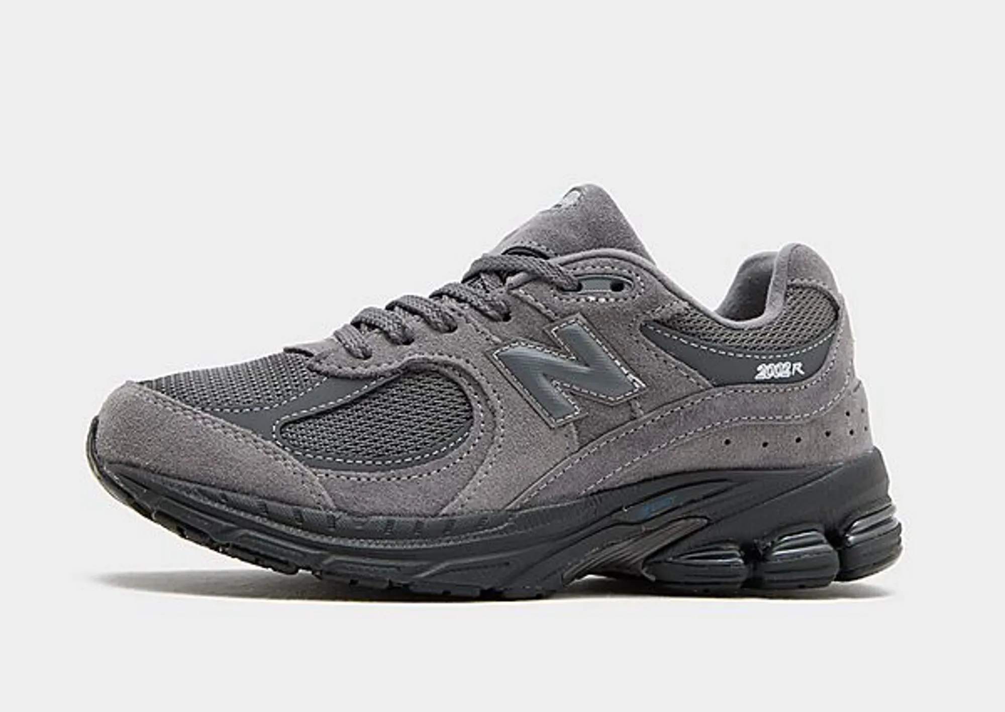 New Balance Kids' 2002 LACE in Grey/Black Leather