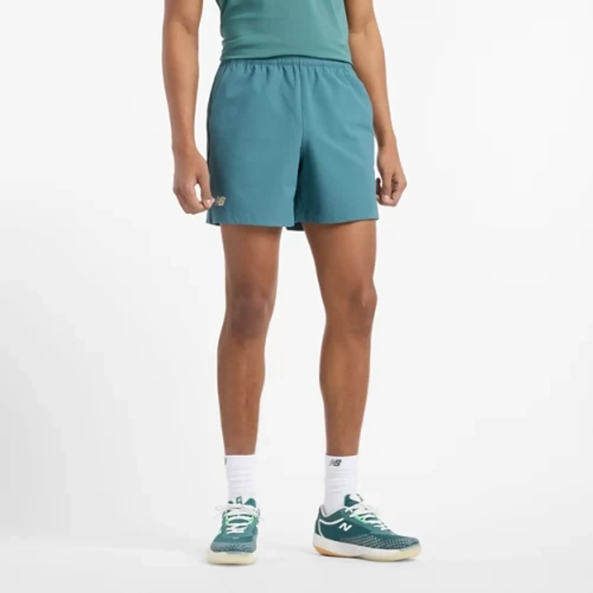 New Balance Men's Tournament Seersucker Short in Green Polywoven