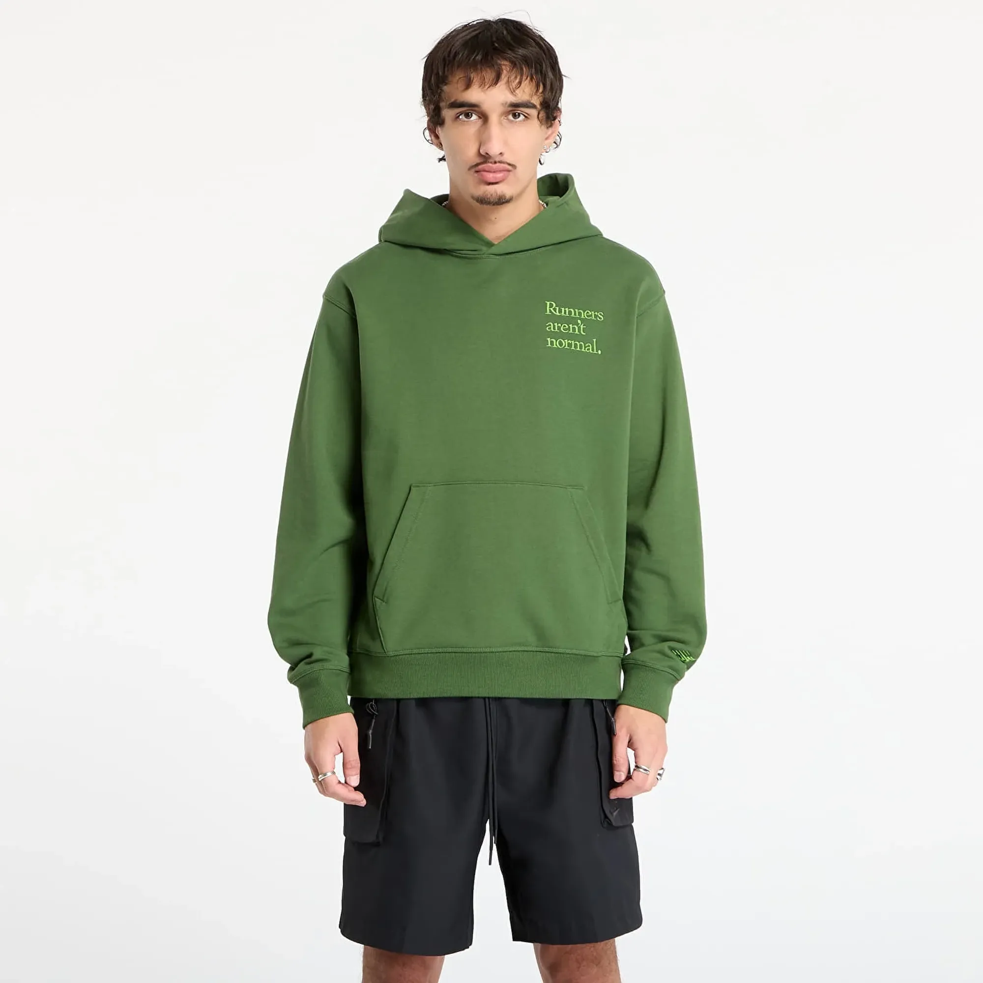 New Balance Men's Athletics Runners Arent Normal Hoodie in Green Cotton