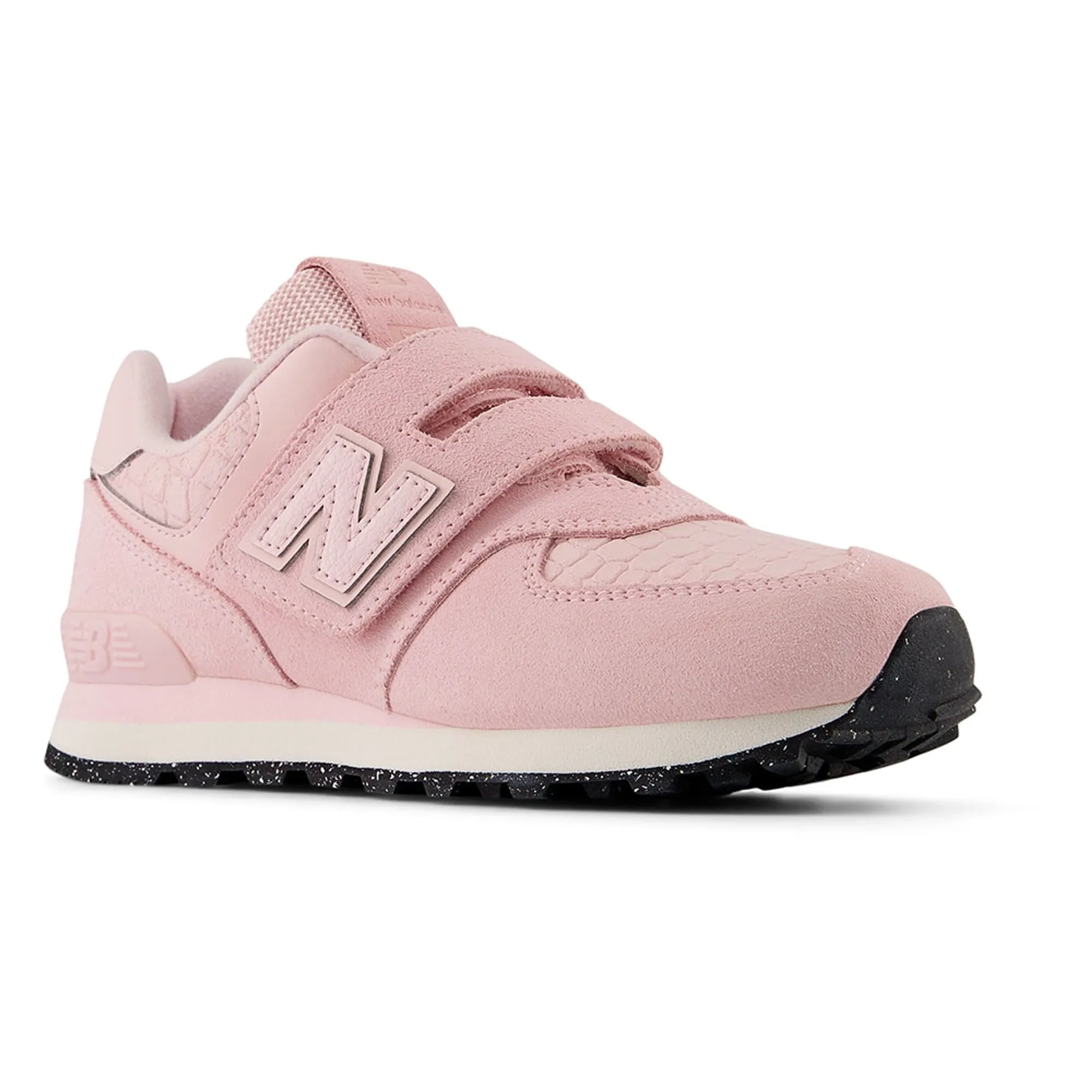 New Balance Girls 574 HOOK & LOOP in Pink Leather