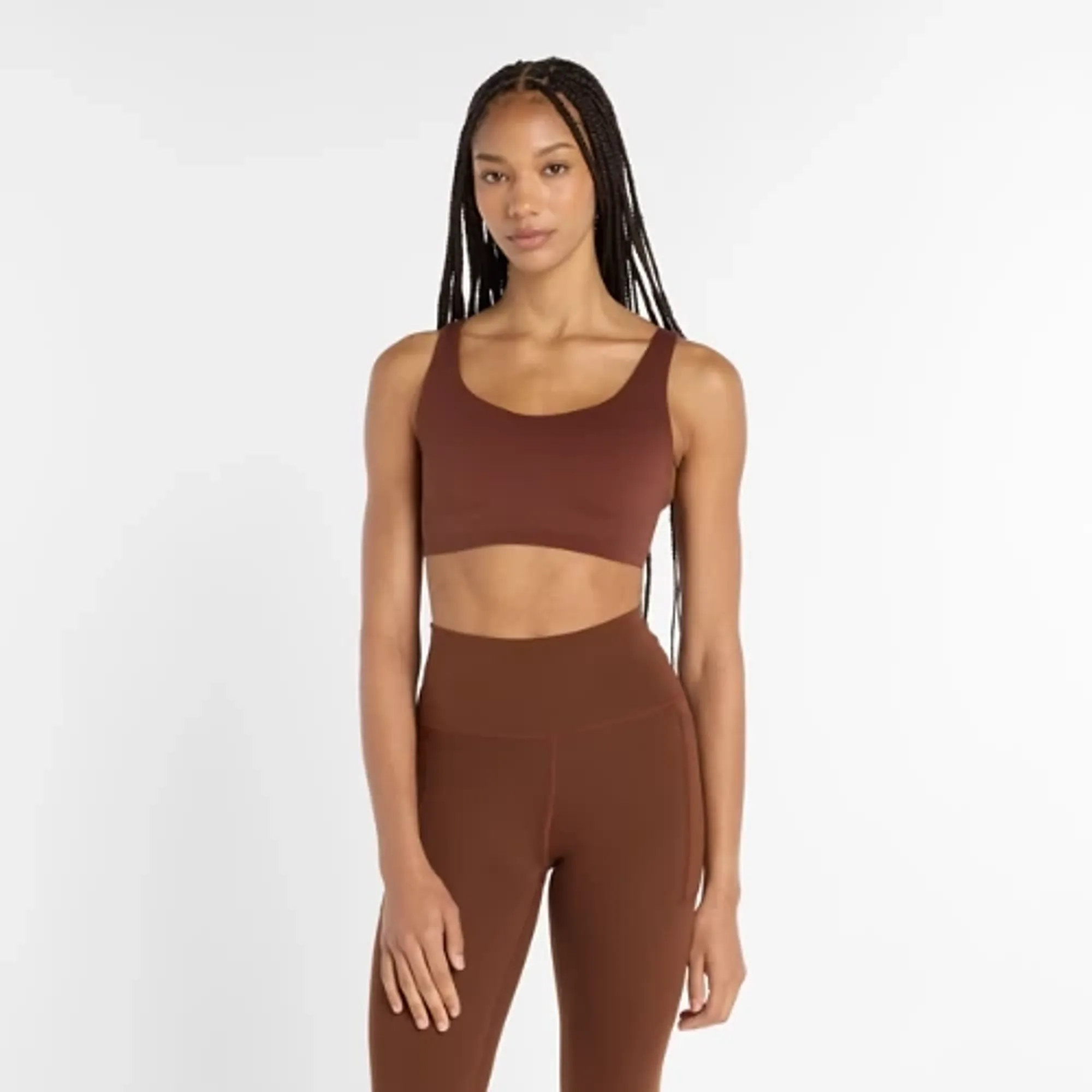 New Balance Women's NB Harmony Yoga Bra in Brown Poly Knit
