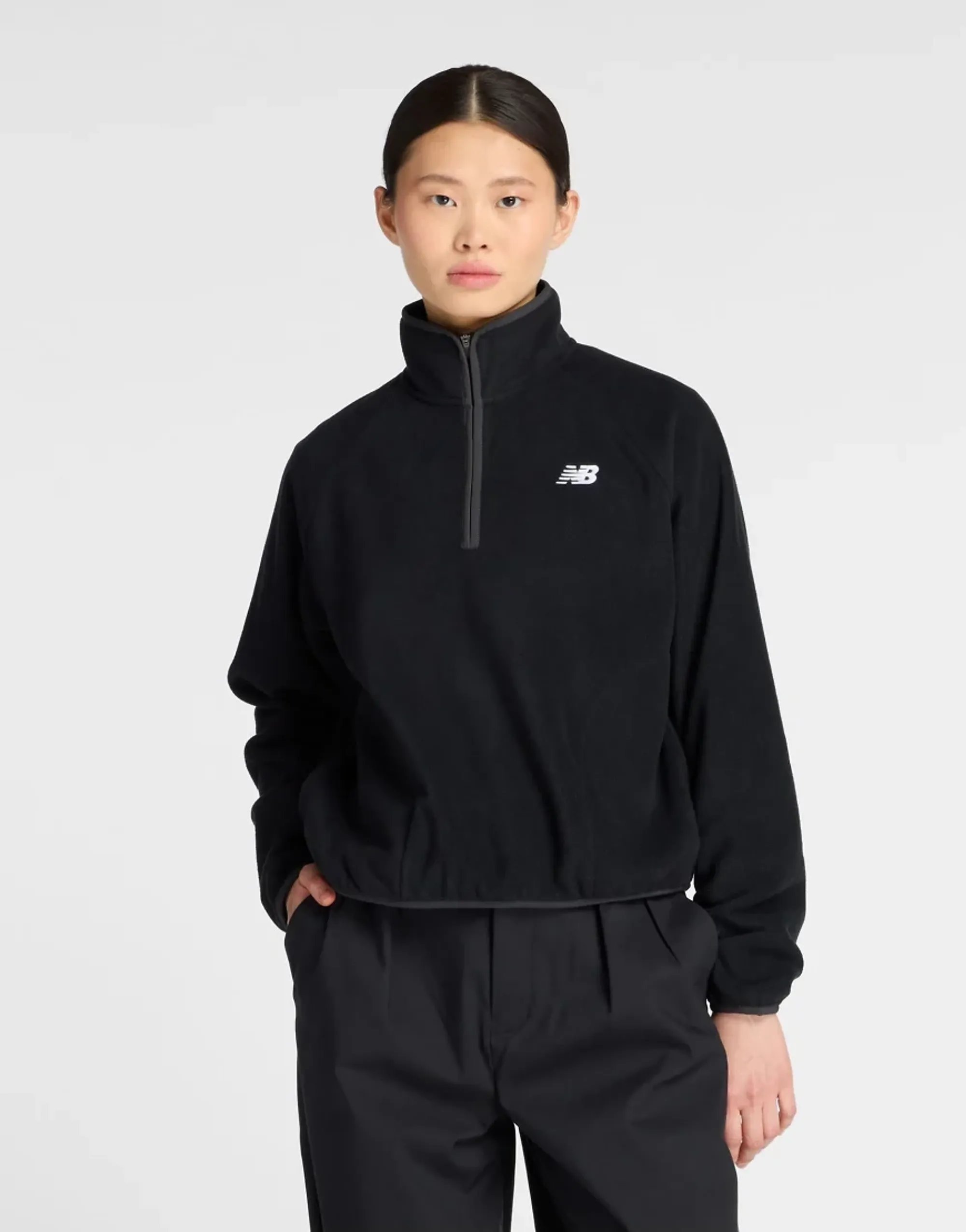 New Balance Women's Sport Polar Fleece Half Zip in Black Poly Fleece