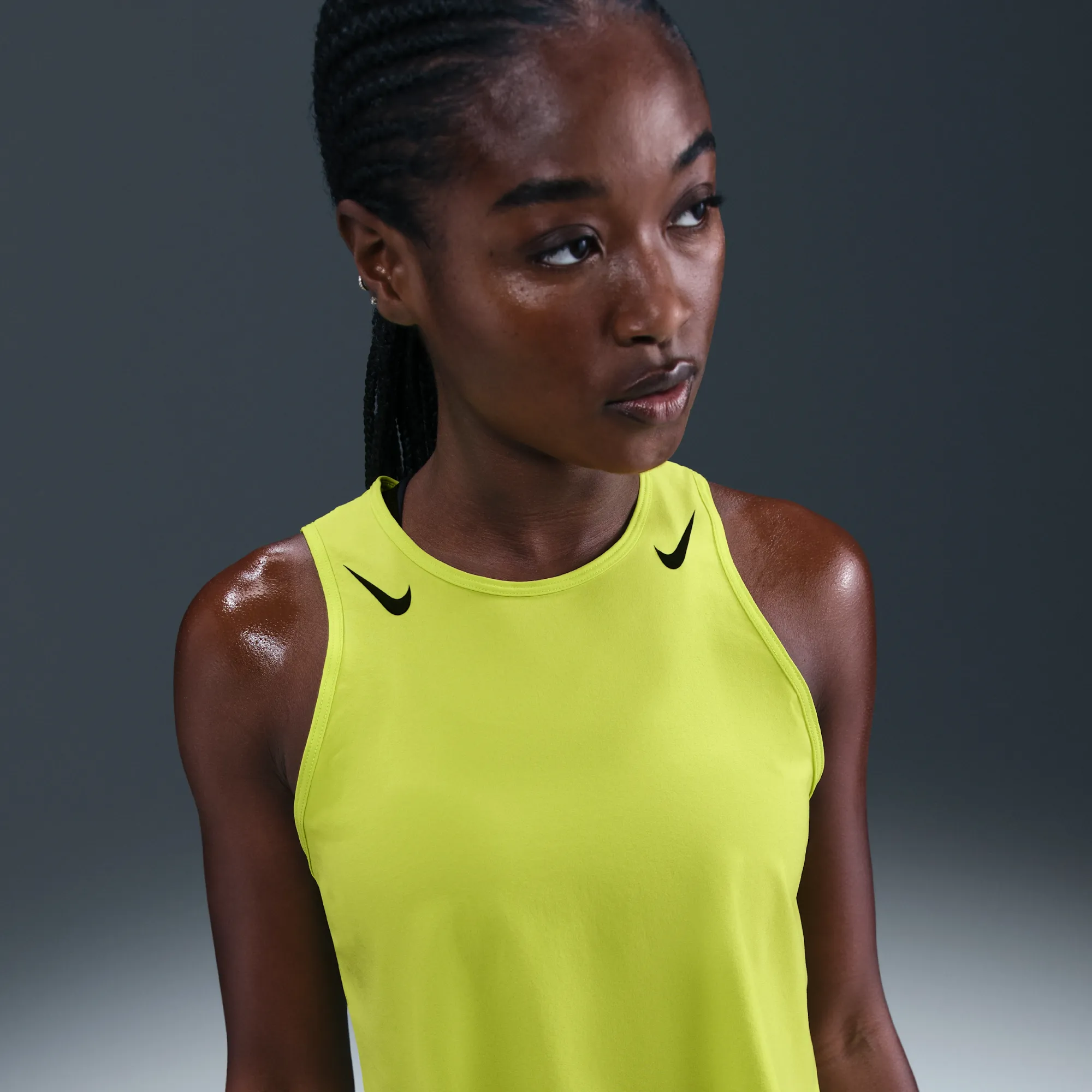 Nike AeroSwift Women's Dri-FIT ADV Cropped Running Tank Top - Green