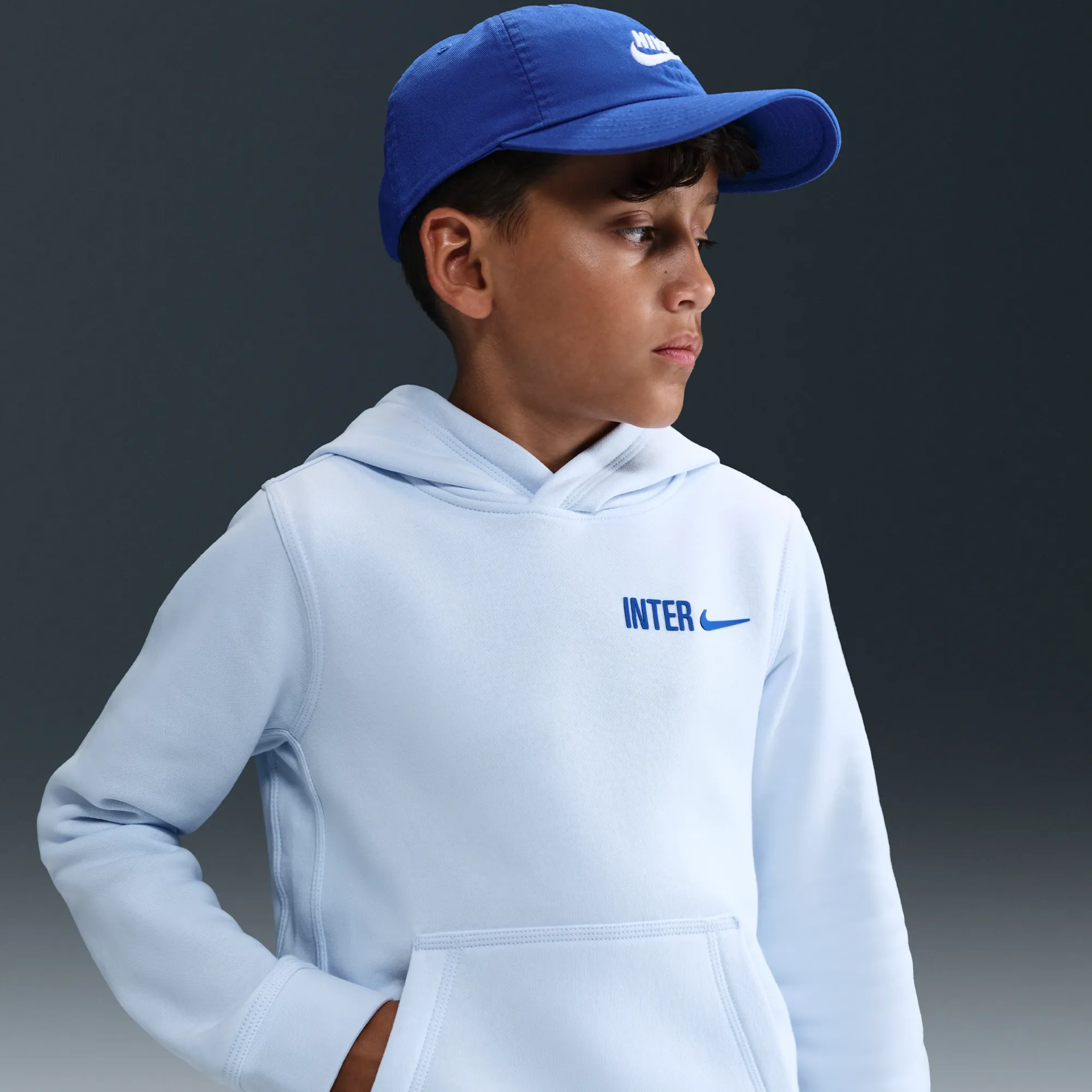 Inter Milan Club Nike Soccer Pullover Hoodie - Grey - Fleece