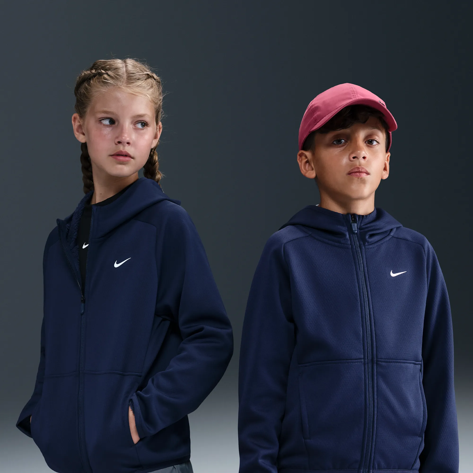 Nike Older Kids' Therma-FIT Winterized Training Hoodie - Blue - Fleece