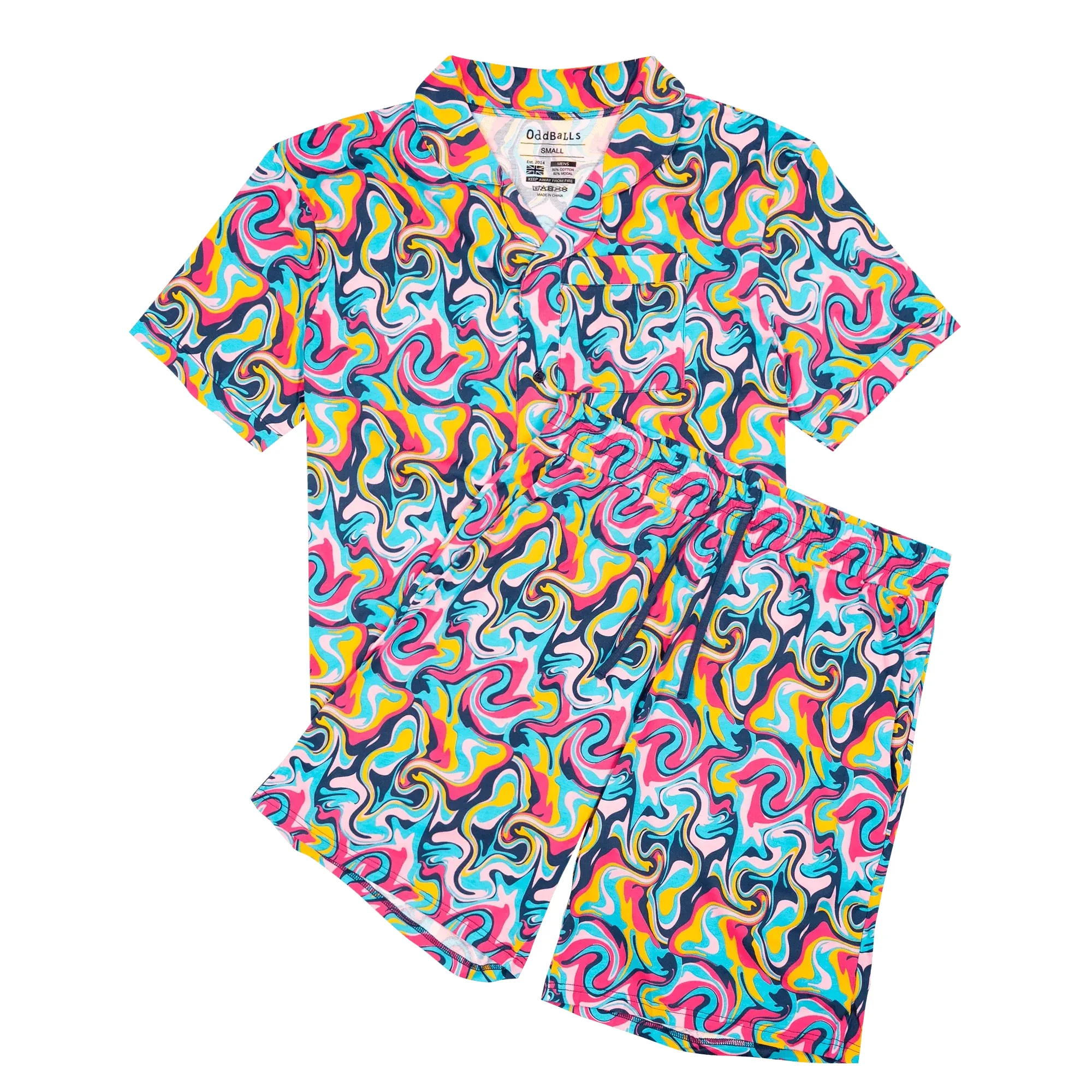 Ripple - Modal Men's Short Button Up Pyjamas Set