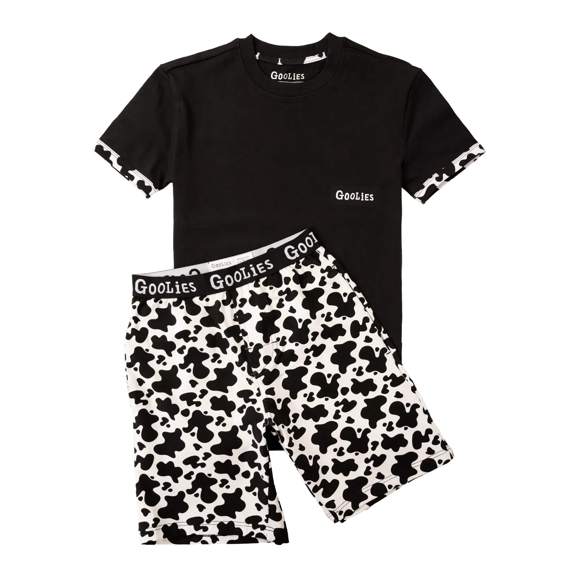 Cow Print - Kids Short Pyjamas Set (T-Shirt & Shorts)