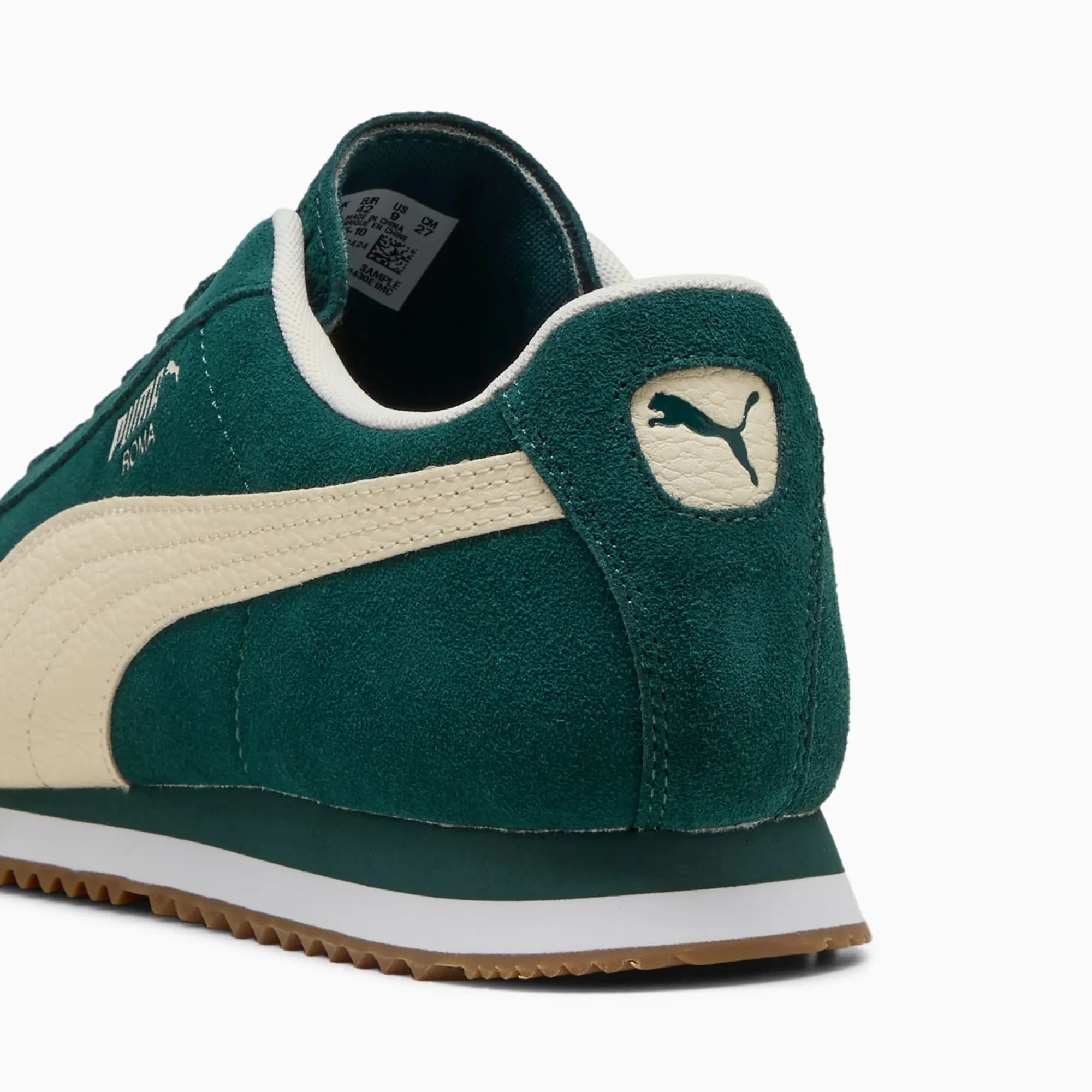 【REMI RELIEF】 SUEDE LIKE STADIUM JAMPER PUMA Roma Suede Sneakers Unisex, Green Terrain/Alpine Snow, size