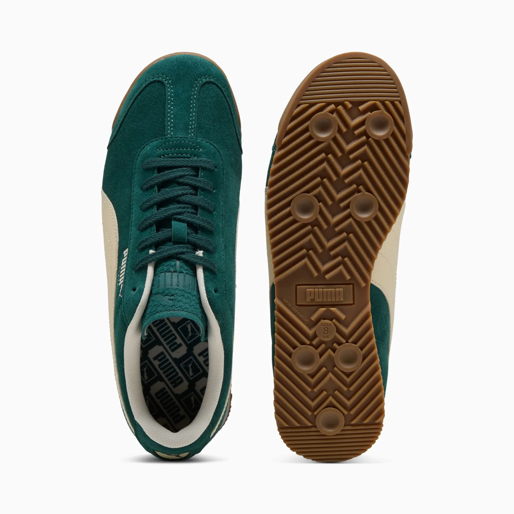 PUMA Roma Suede Sneakers Unisex, Green Terrain/Alpine Snow, size