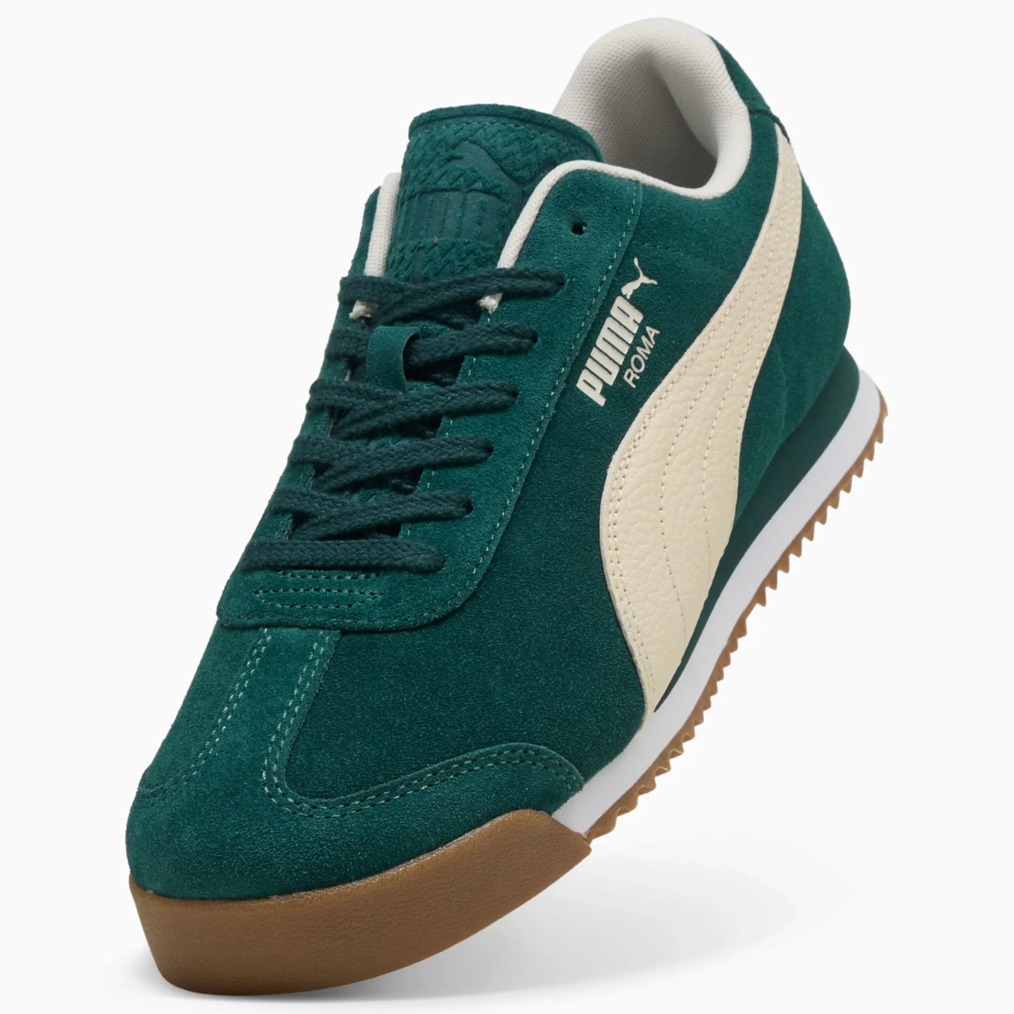 PUMA Roma Suede Sneakers Unisex, Green Terrain/Alpine Snow, size