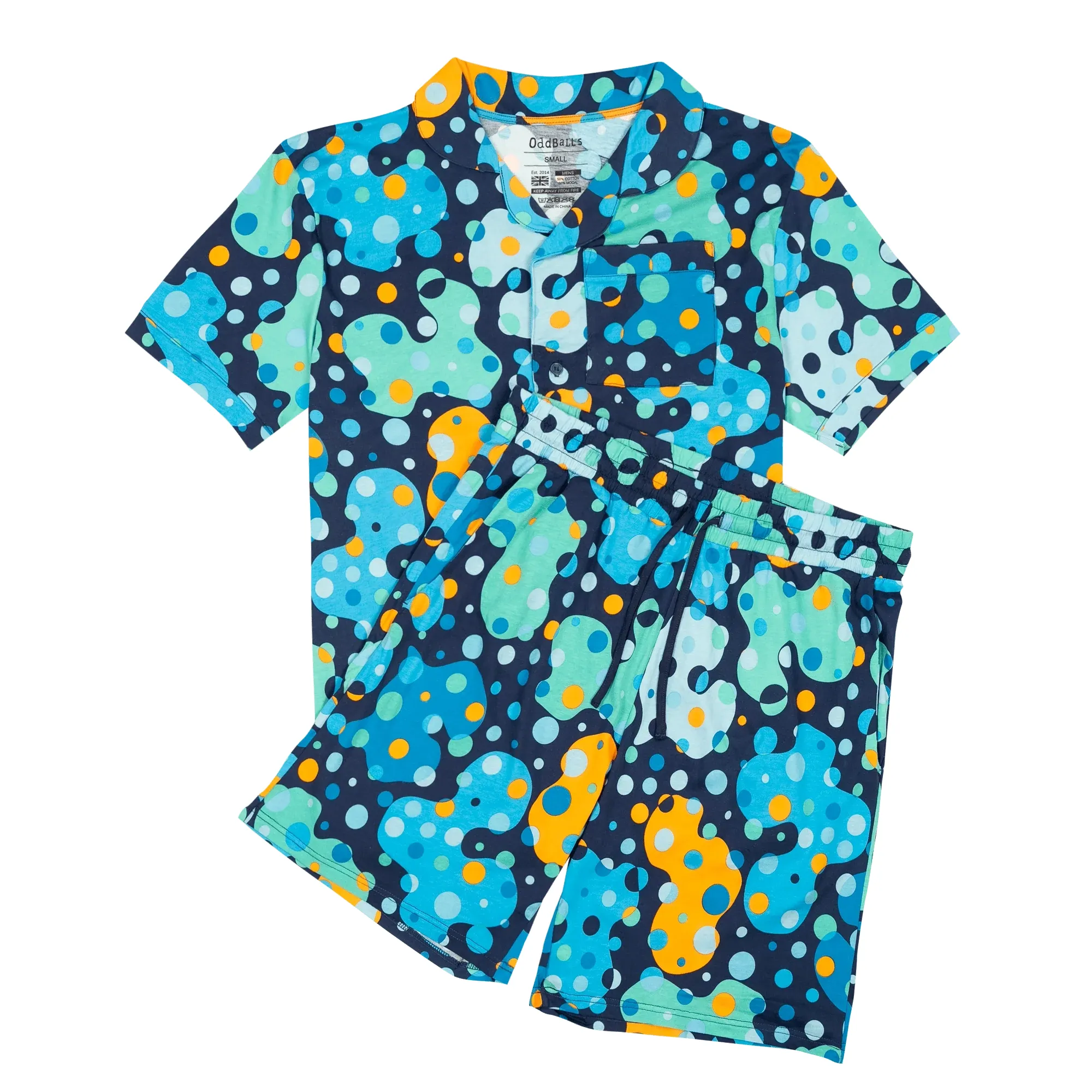 Space Balls - Modal Men's Short Button Up Pyjamas Set