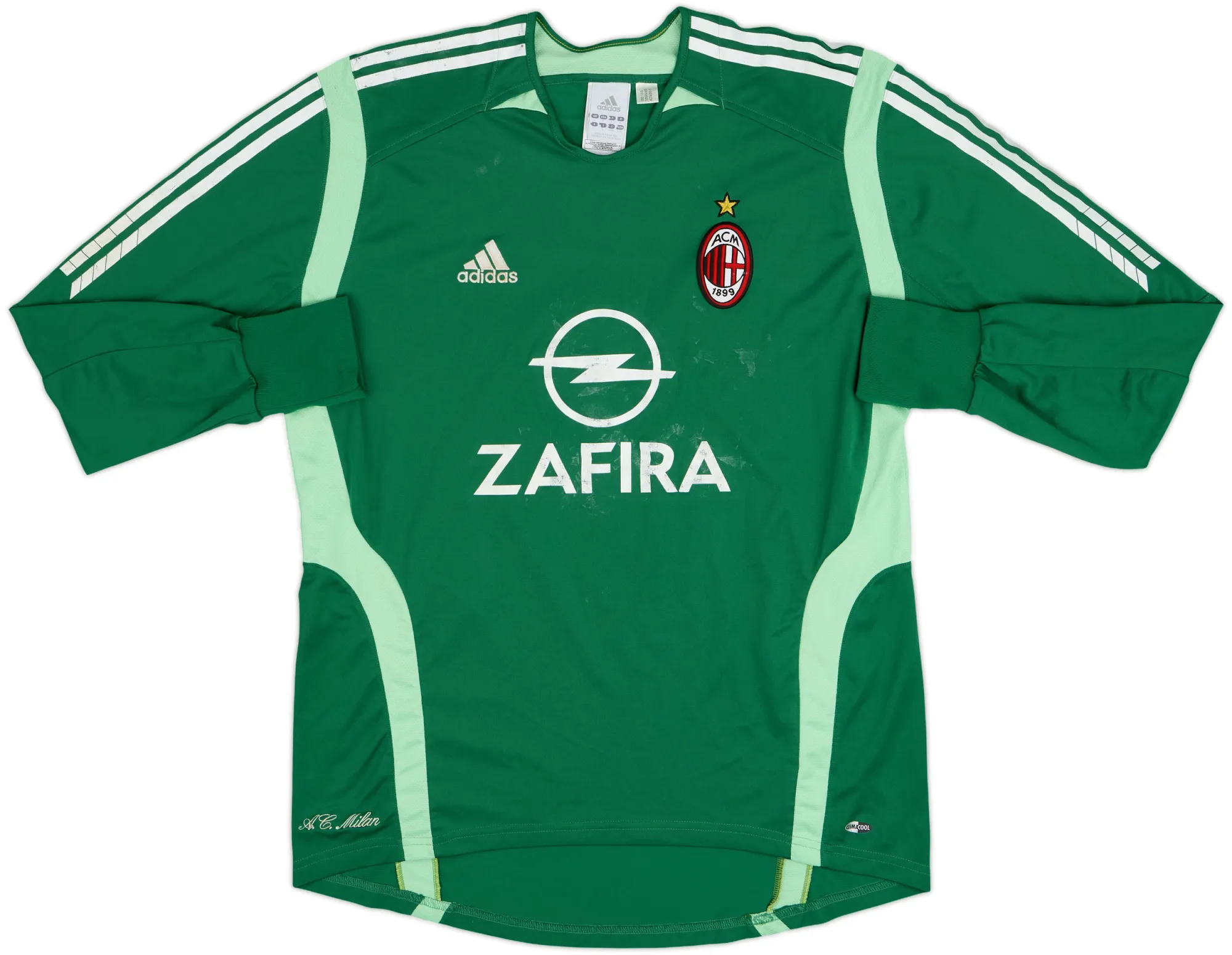 adidas AC Milan Mens LS Goalkeeper Home Shirt 2005/06