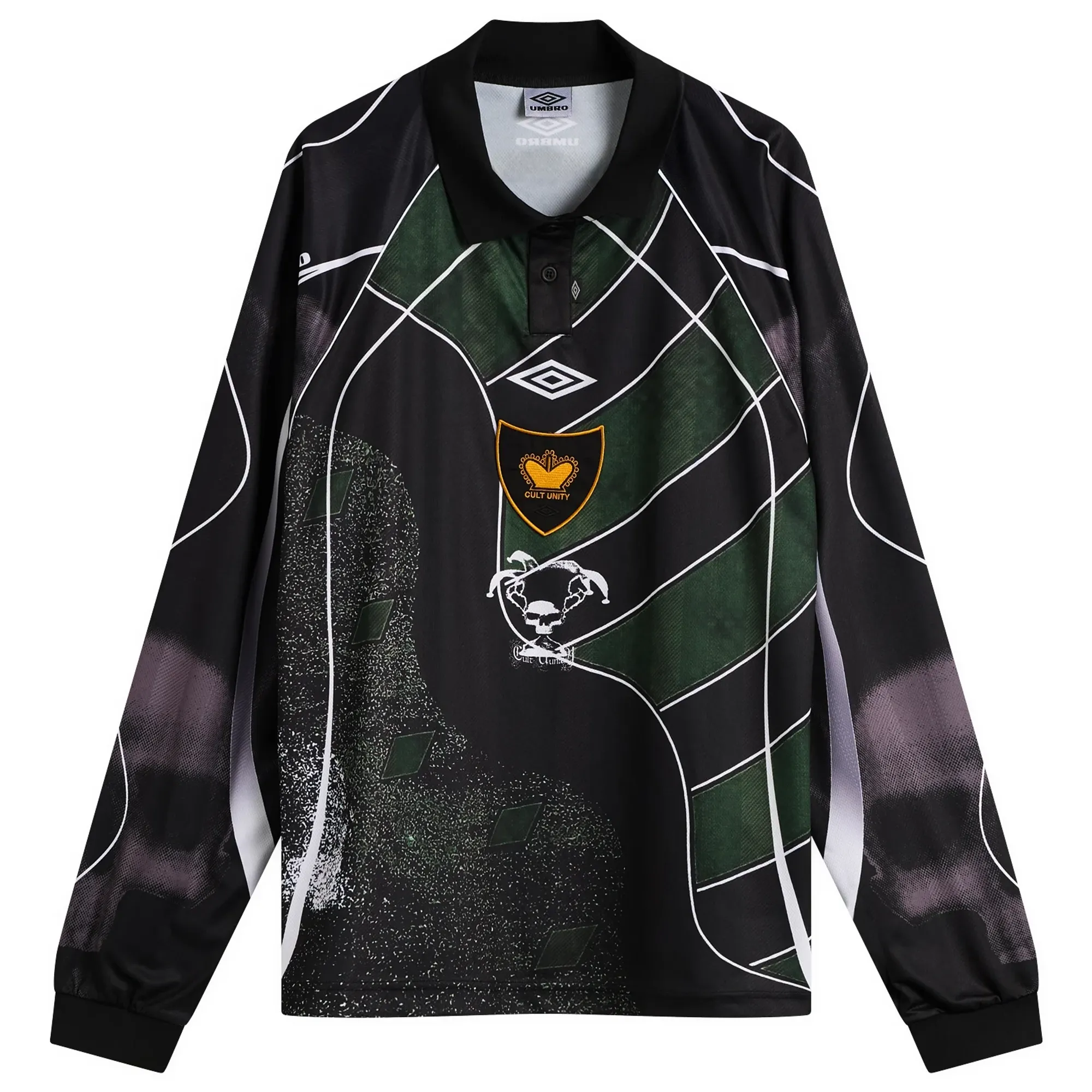 Umbro by Slam Jam Men's 95 96 Ls Polo Dark Green Black