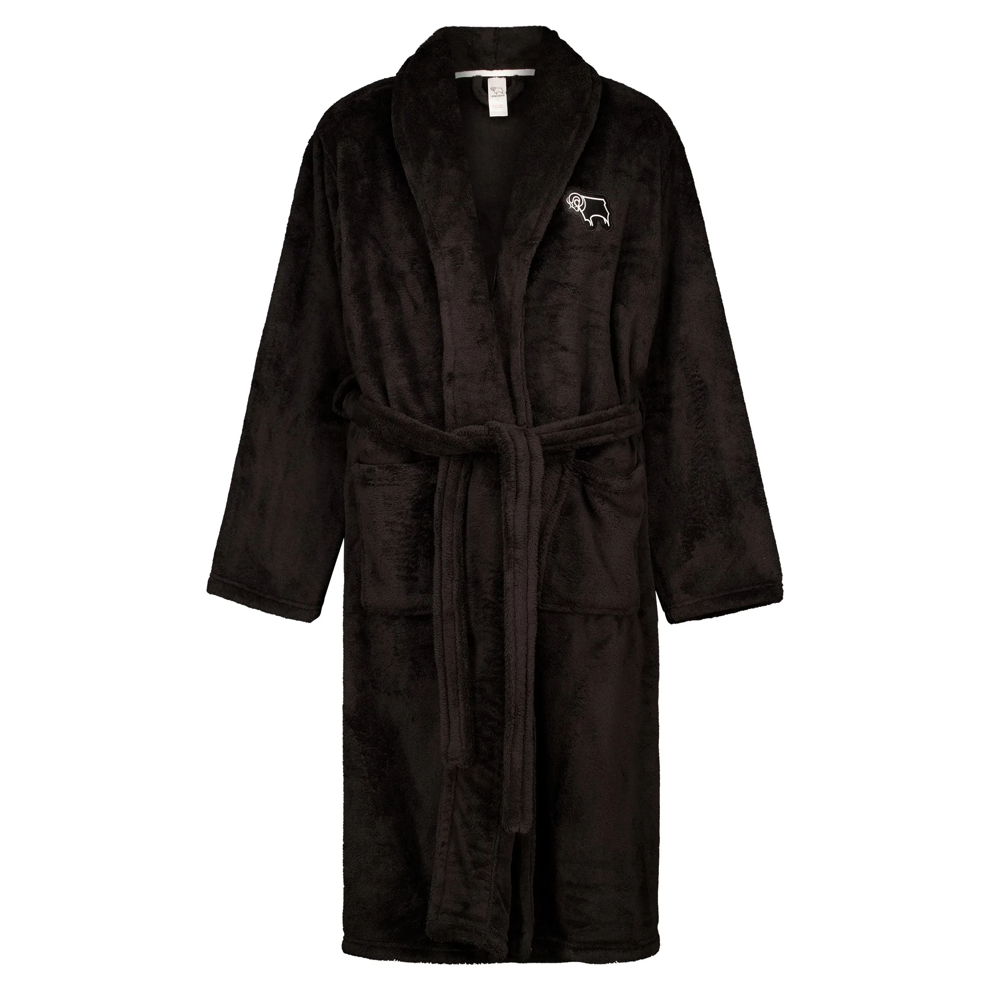 Derby County Supersoft Dressing Gown - Black - Mens