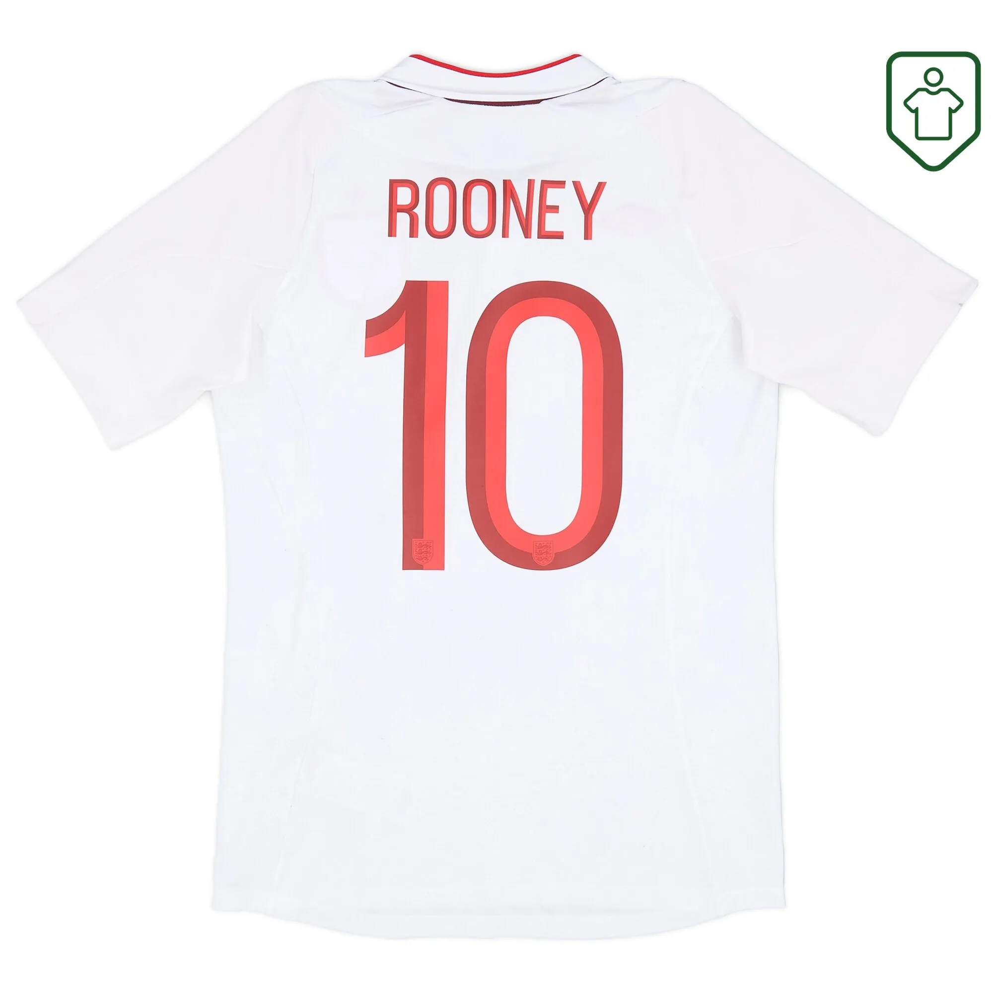 England Umbro Home Shirt Rooney #10 2012-13 - Excellent - 8/10