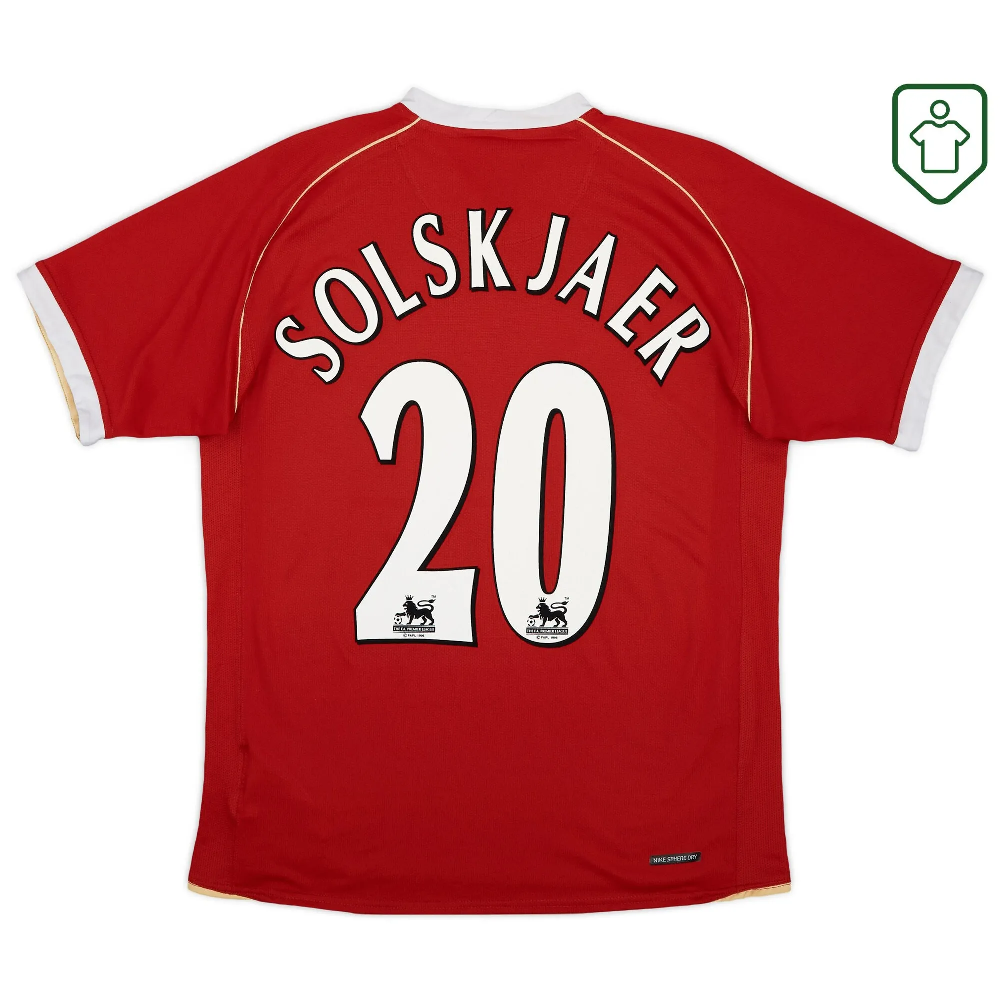 Manchester United Nike Home Shirt Solskjaer #20 2006-07 - Excellent - 8/10