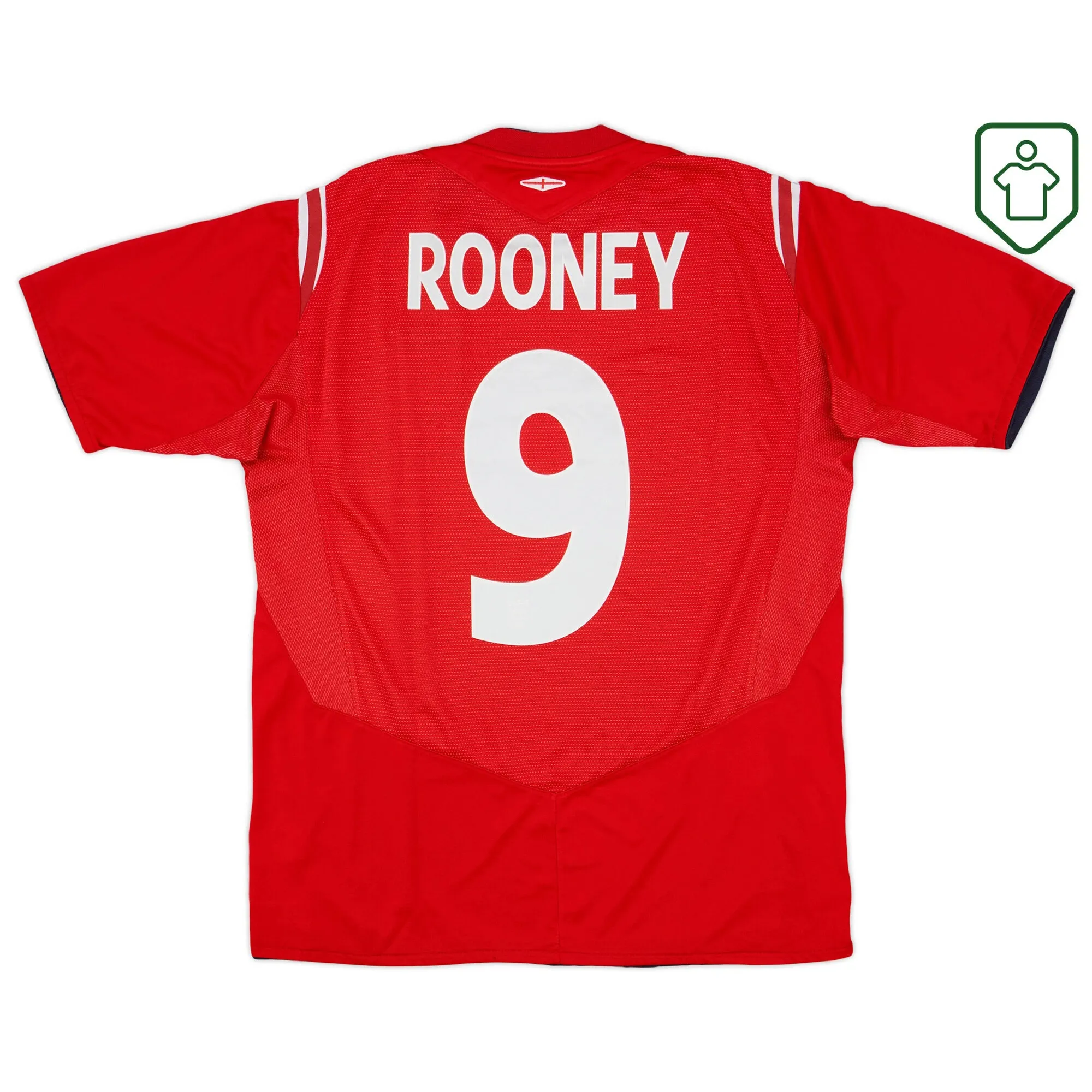 England Umbro Away Shirt Rooney #9 2004-06 - Excellent - 8/10