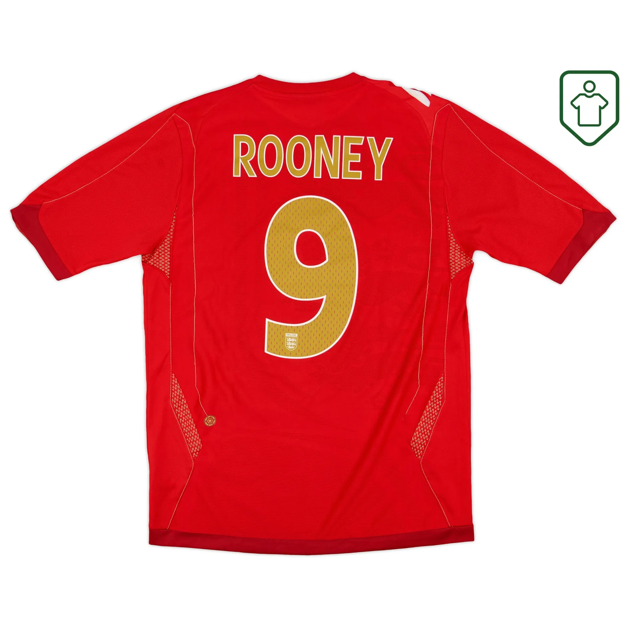 England Umbro Away Shirt Rooney #9 2006-08 - Excellent - 8/10