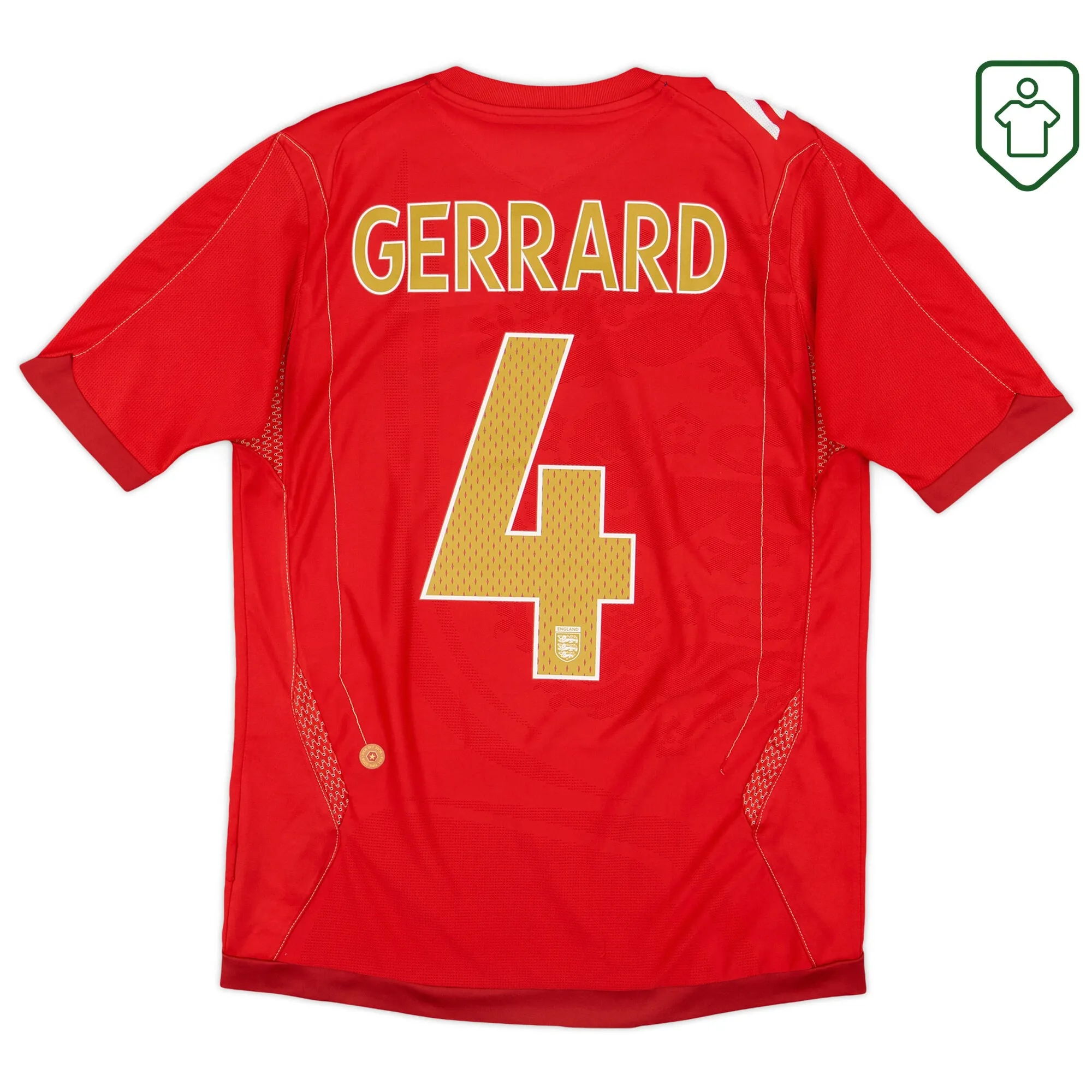 England Umbro Away Shirt Gerrard #4 2006-08 - Excellent - 8/10