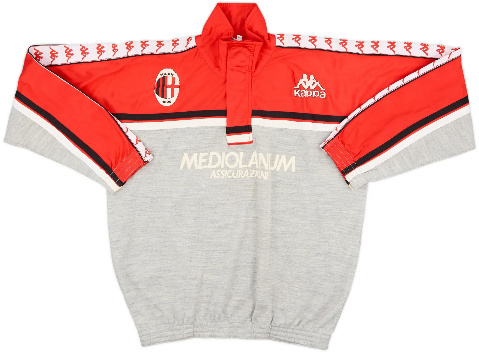 1987-88 AC Milan Kappa 1/4 Zip Track Jacket - 9/10 - (M)