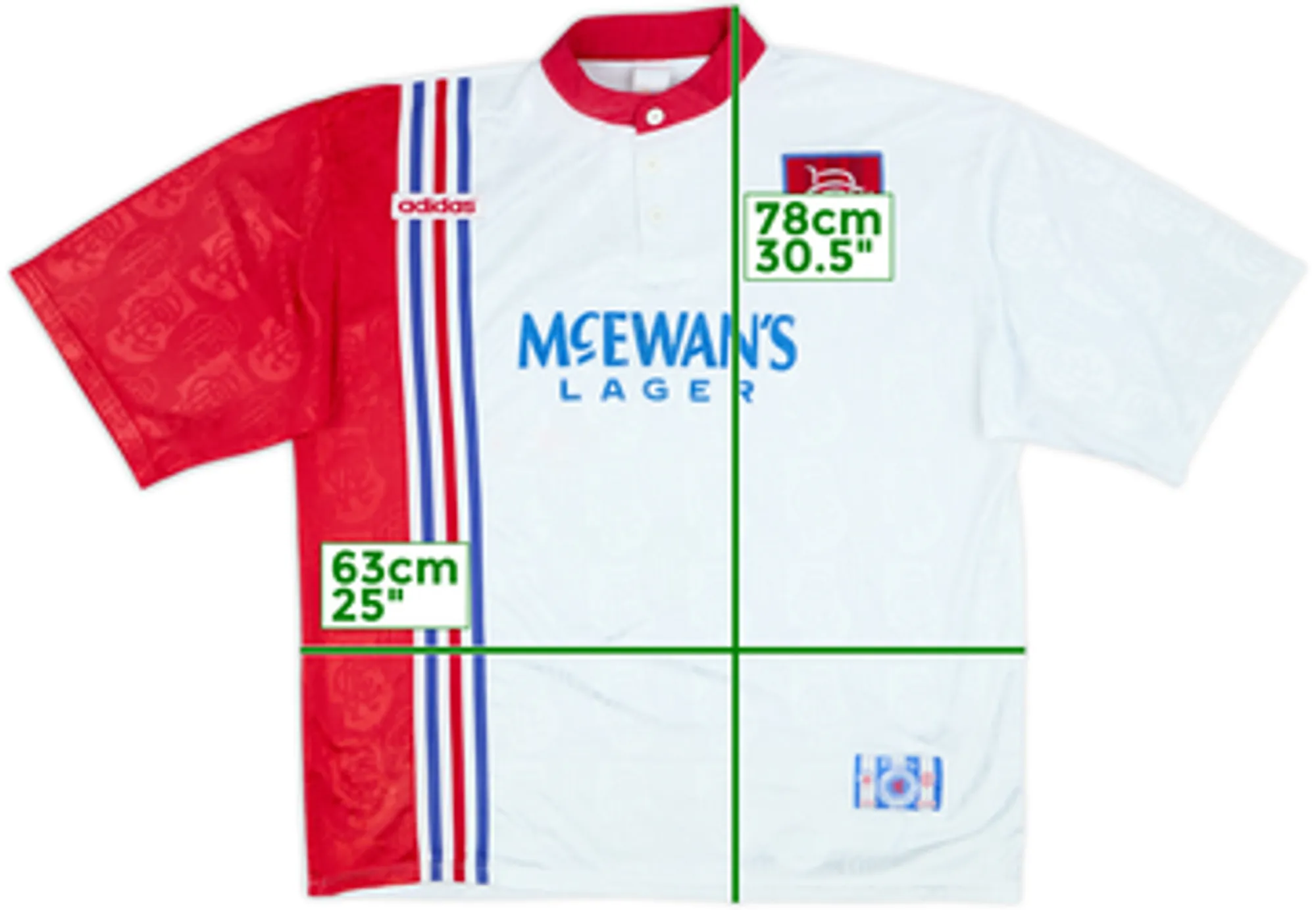 adidas Rangers Mens SS Away Shirt 1996/97