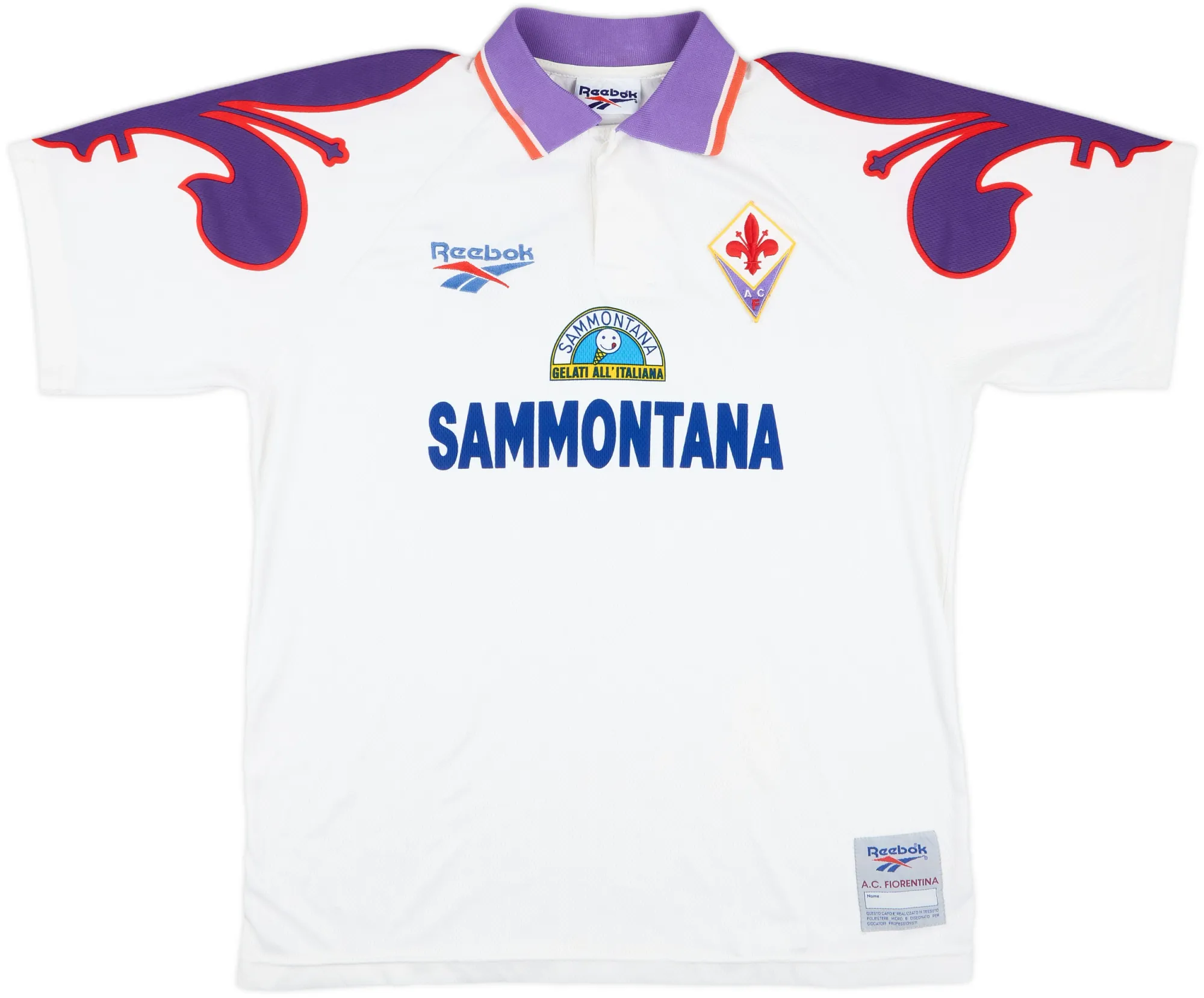 Reebok Fiorentina Mens SS Away Shirt 1995/96