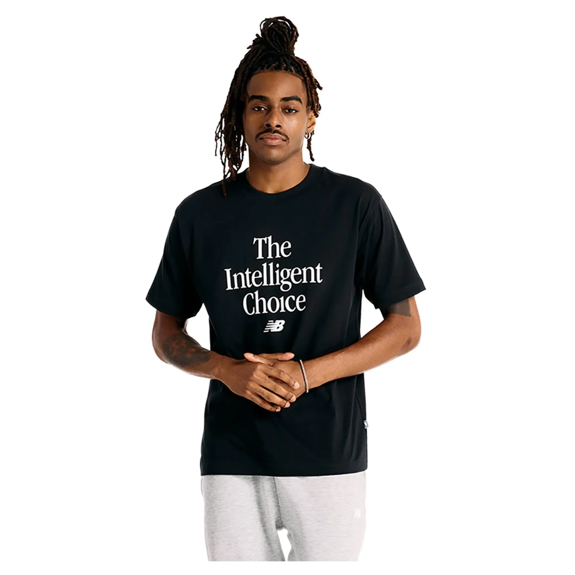 New Balance Men's Intelligent Choice Relaxed T-Shirt in Black Cotton