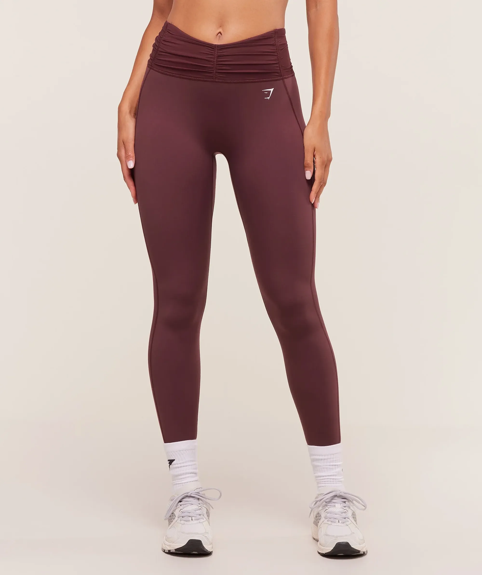  Ruche Leggings - Rich Maroon