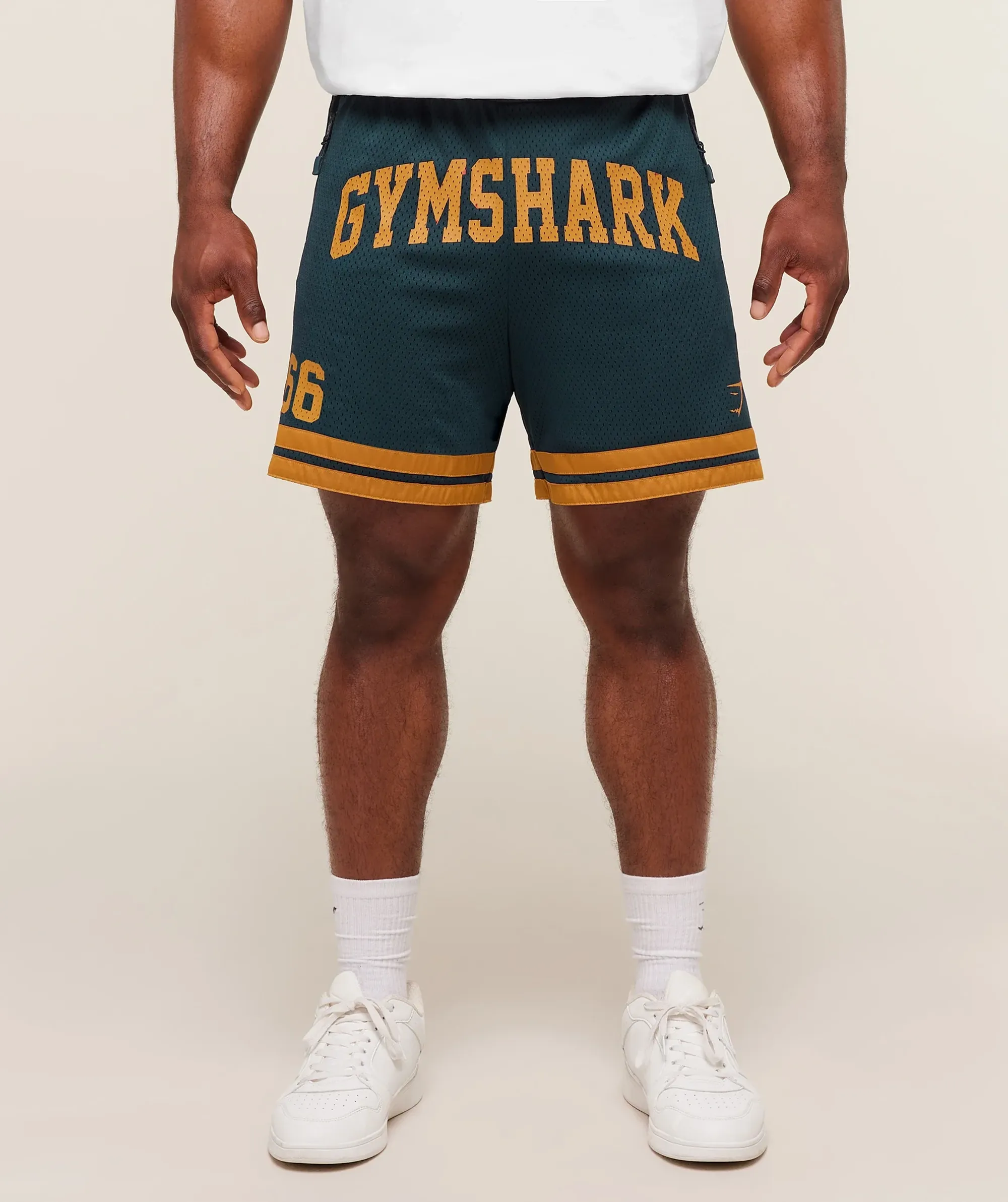 Varsity Mesh Shorts - Deep Petrol Blue/Antique Gold