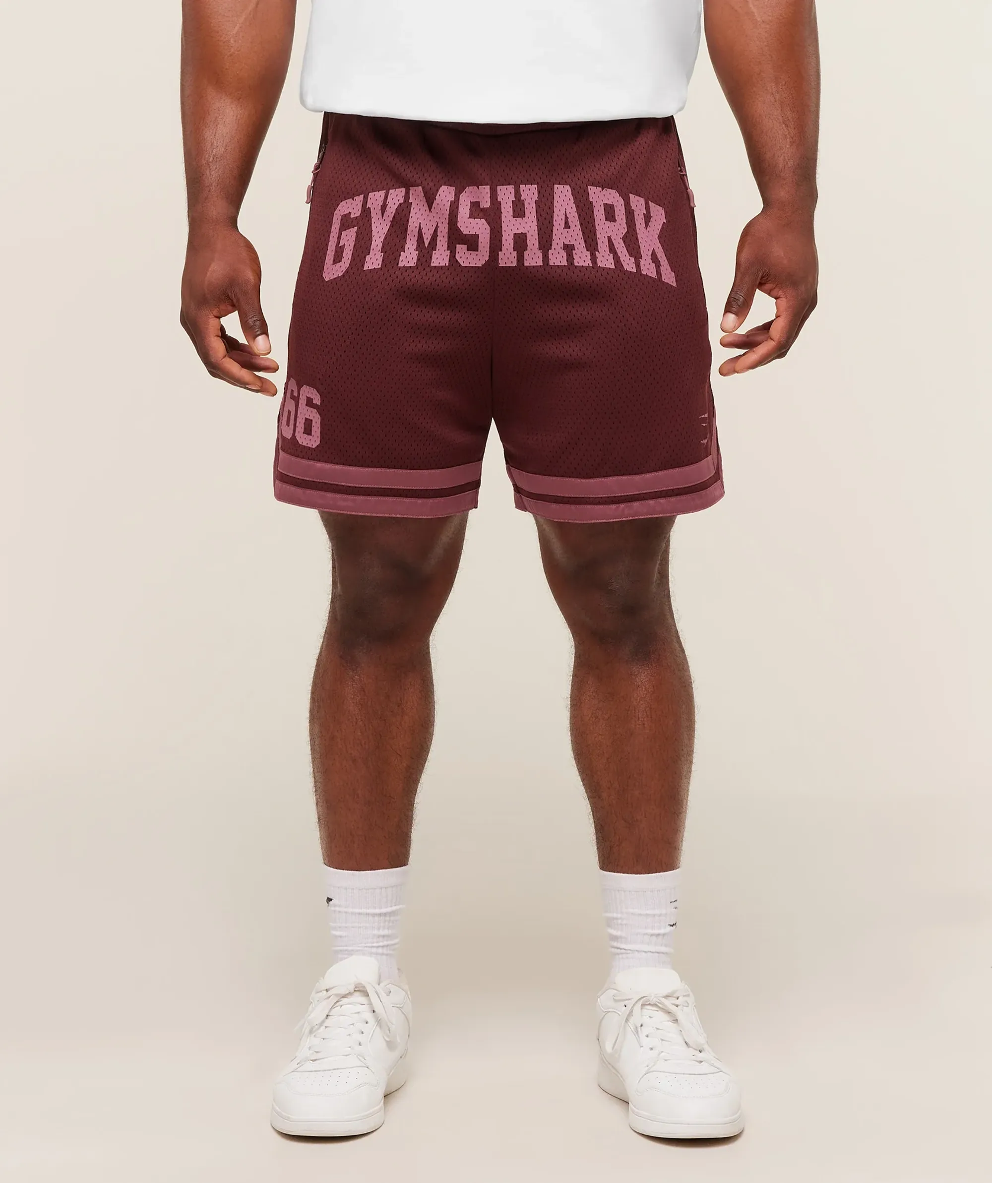 Varsity Mesh Shorts - Rich Maroon/Reset Pink
