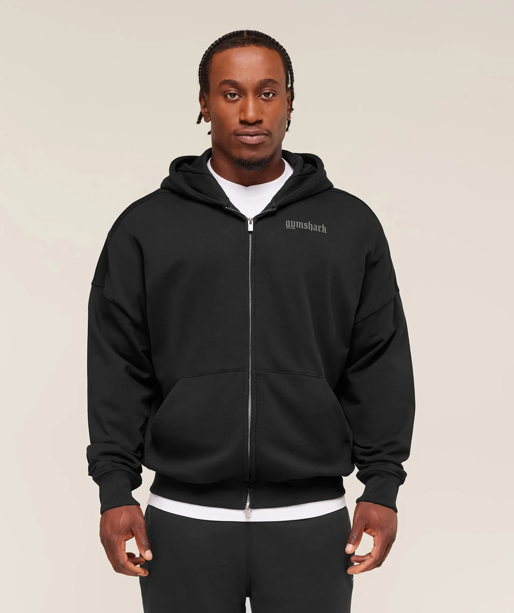  Olde English Zip Up Hoodie - Black