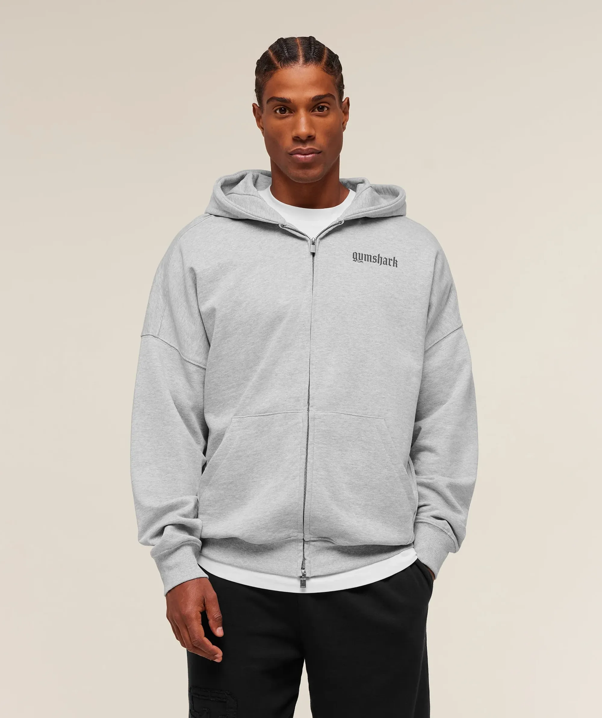  Olde English Zip Up Hoodie - Bros Soft Grey Marl