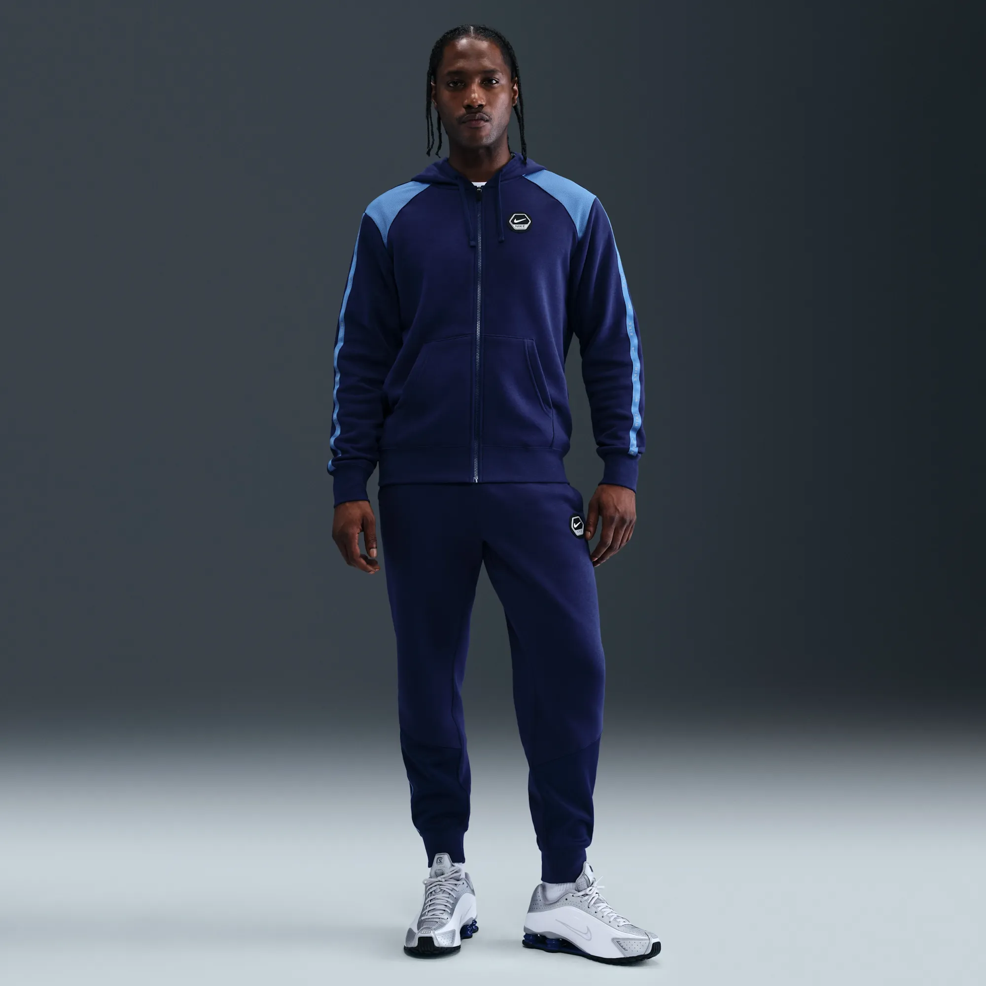 Nike City Side Men's Fleece Joggers - Blue - Cotton/Polyester