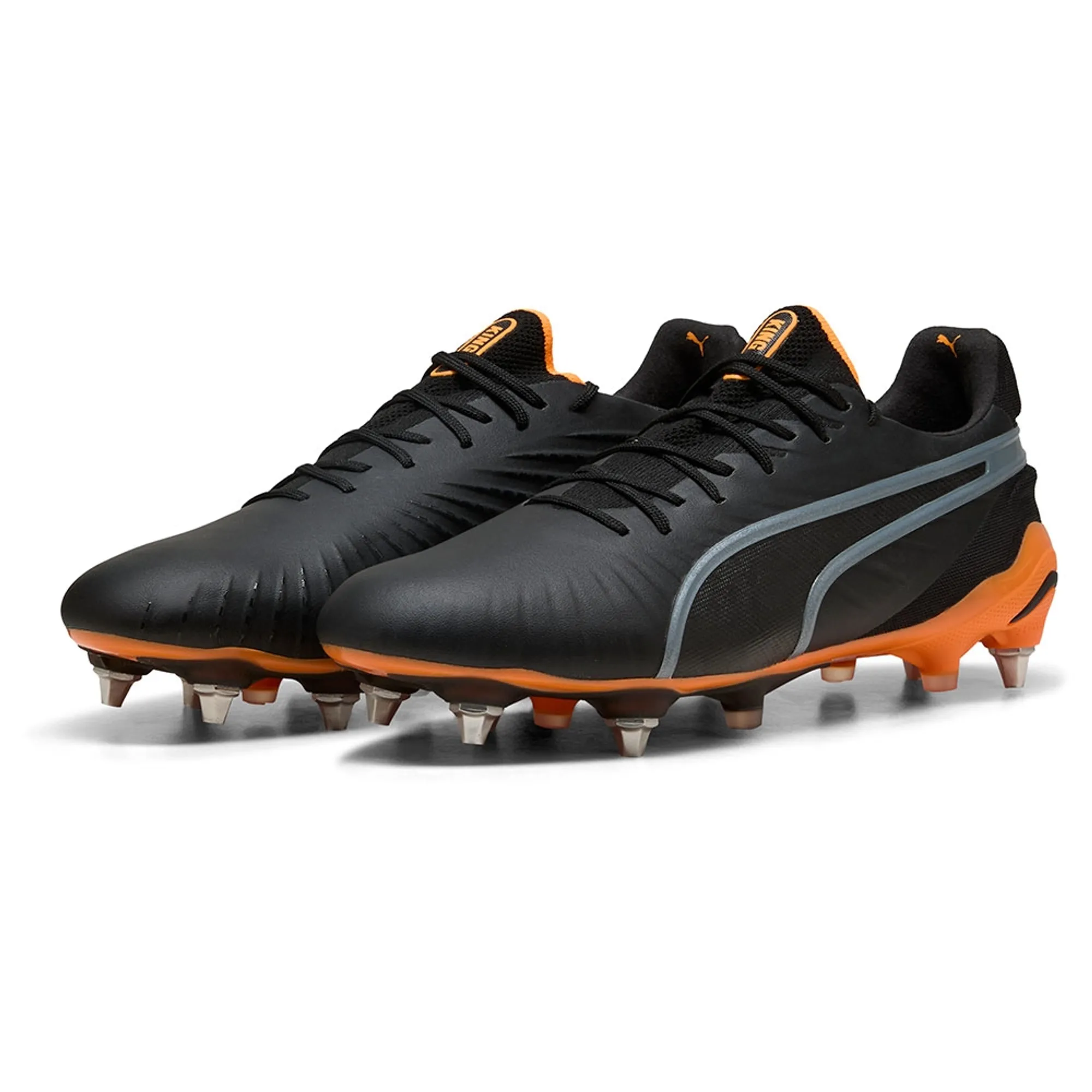PUMA King Ultimate MxSG Football Boots Unisex, Black/Heat Fire/Silver