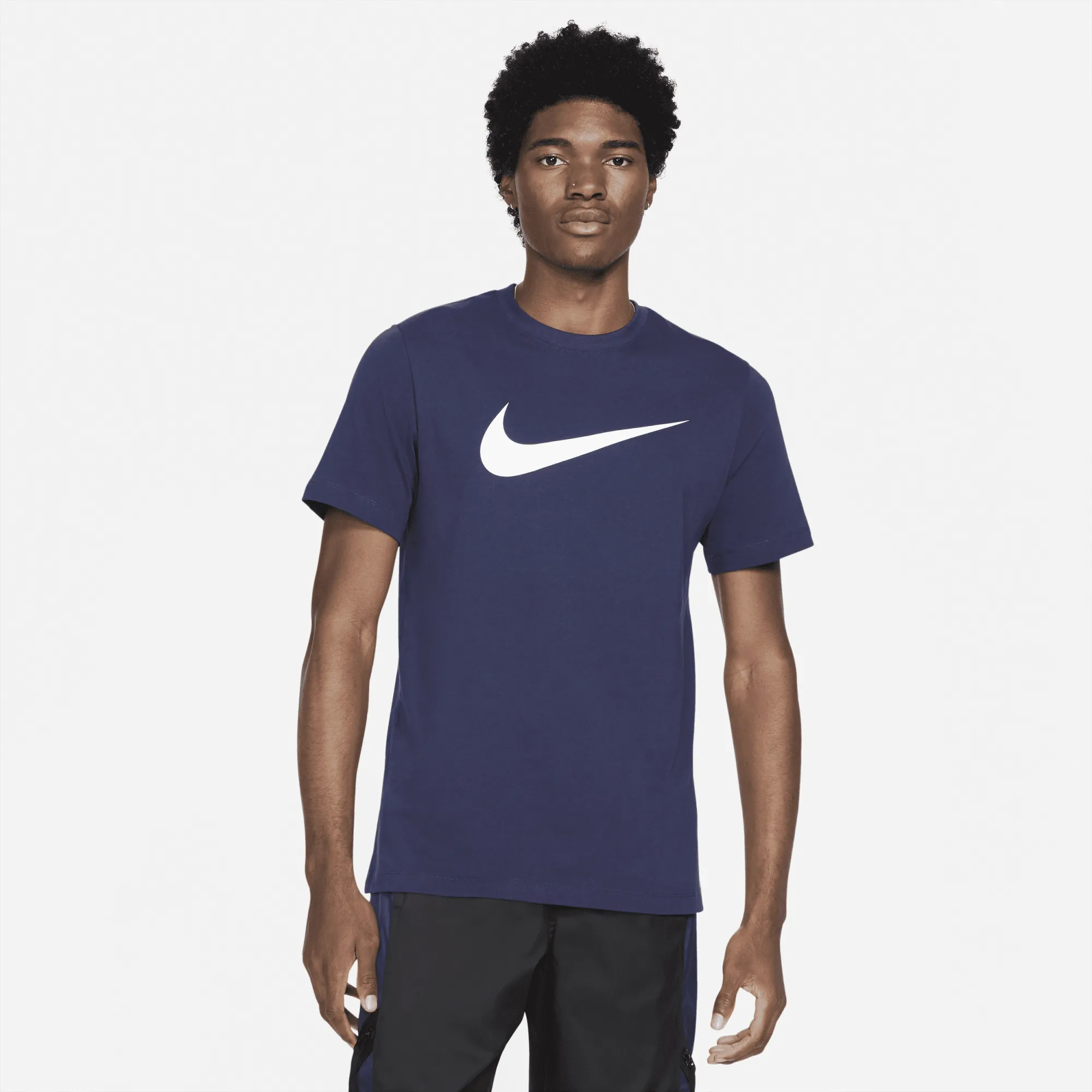 Nike Swoosh Men's T-Shirt - Blue - Cotton/Polyester