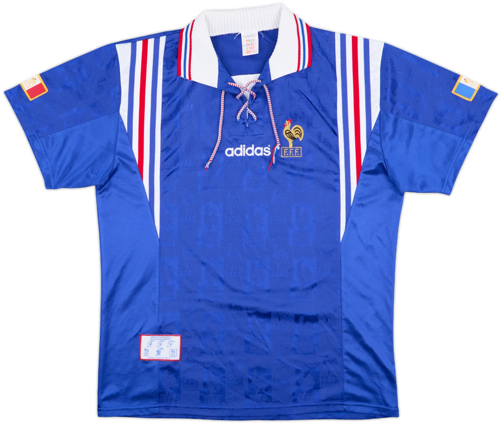 adidas France Mens SS Home Shirt 1996